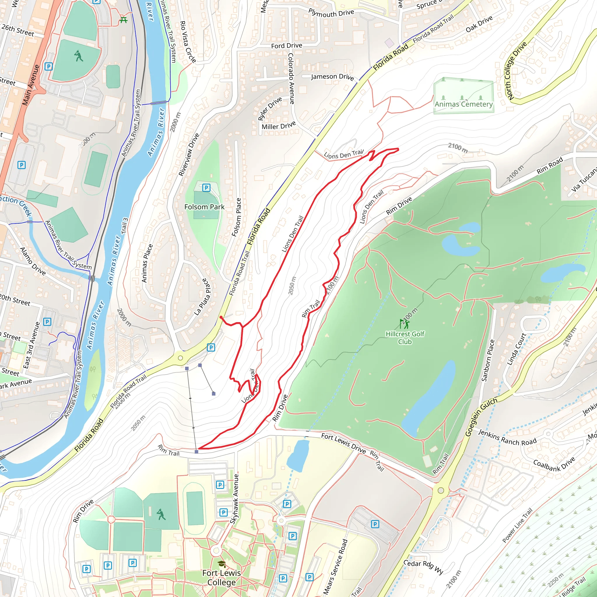 Lions Den Trail mobile static map