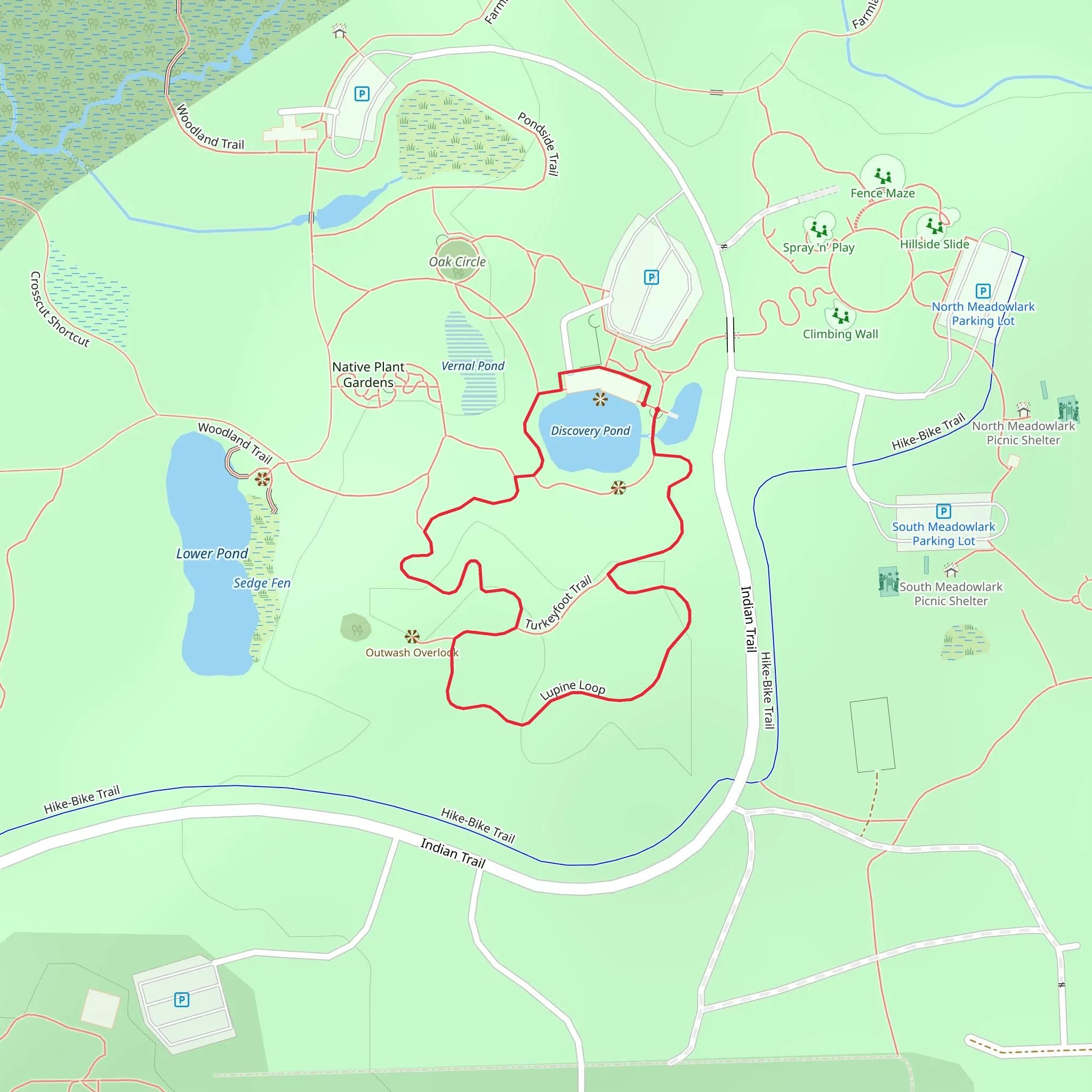 Discovery Pond and Turkeyfoot Loop Trail mobile static map