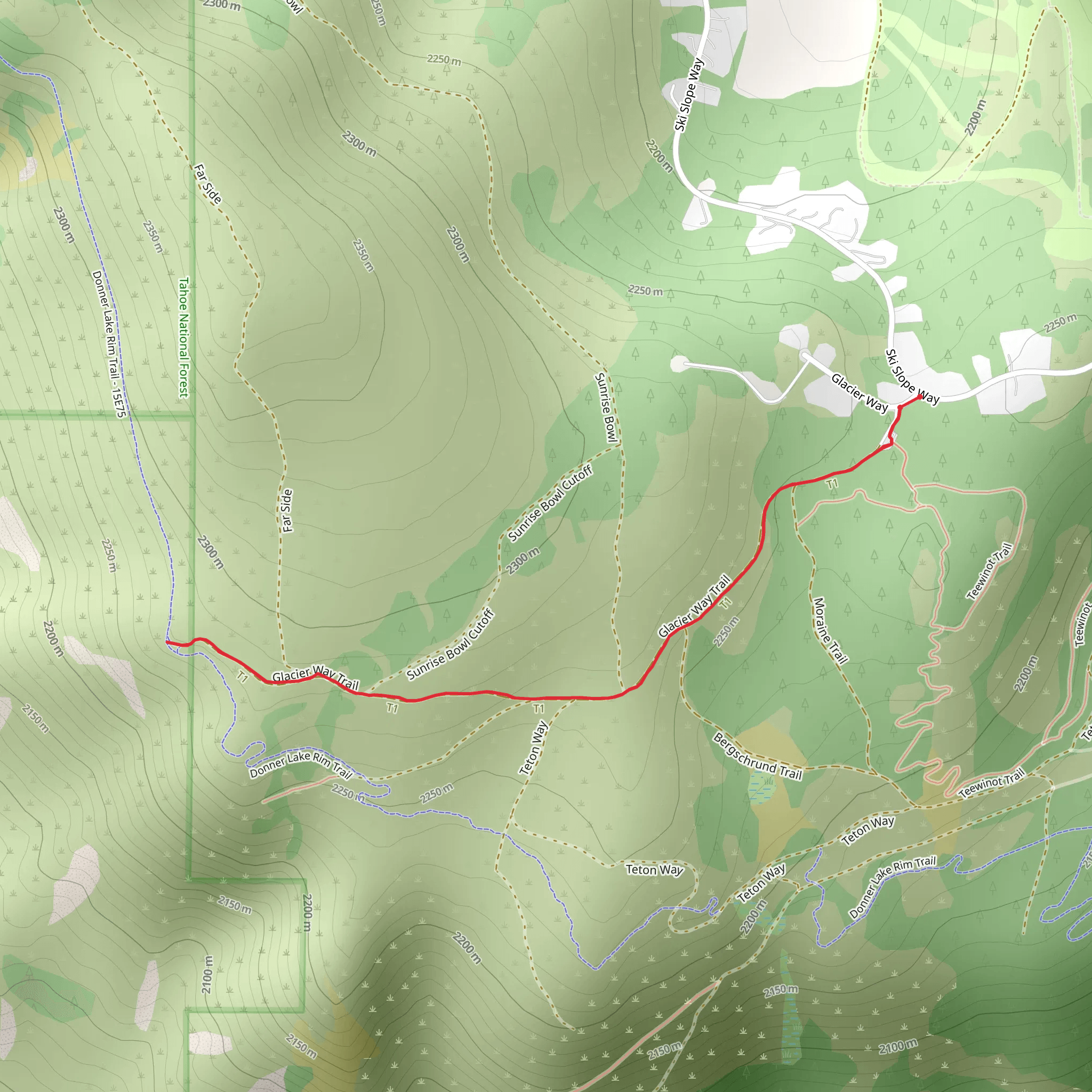 Glacier Way Access Trail mobile static map