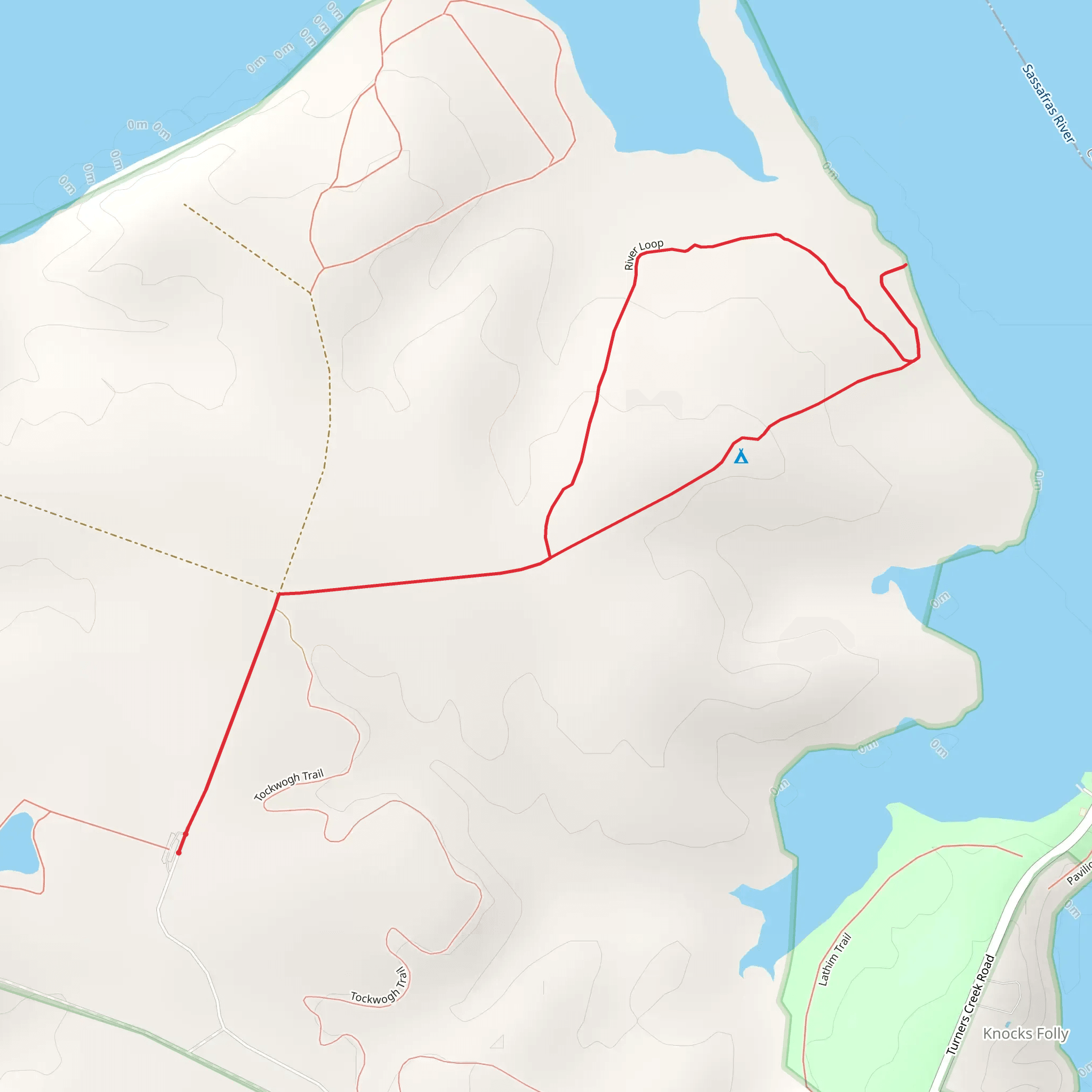 River and Youth Group Camping Area Loop mobile static map