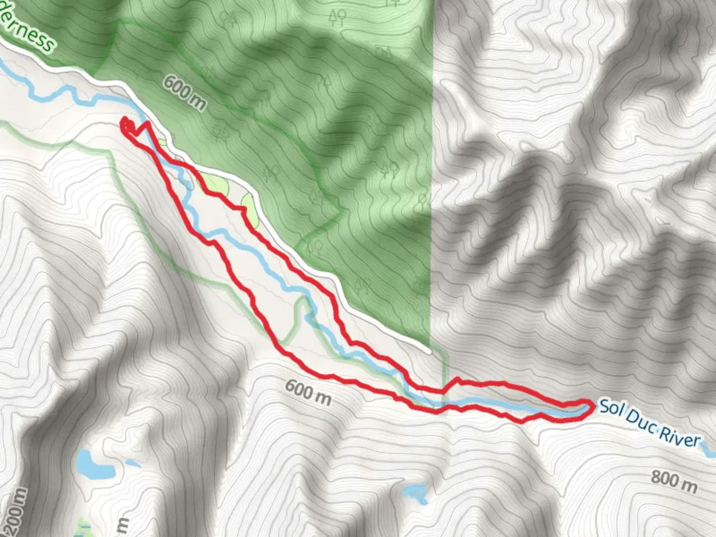 An image depicting the trail Lover's Lane trail and B Loop Trail and its surrounding area.
