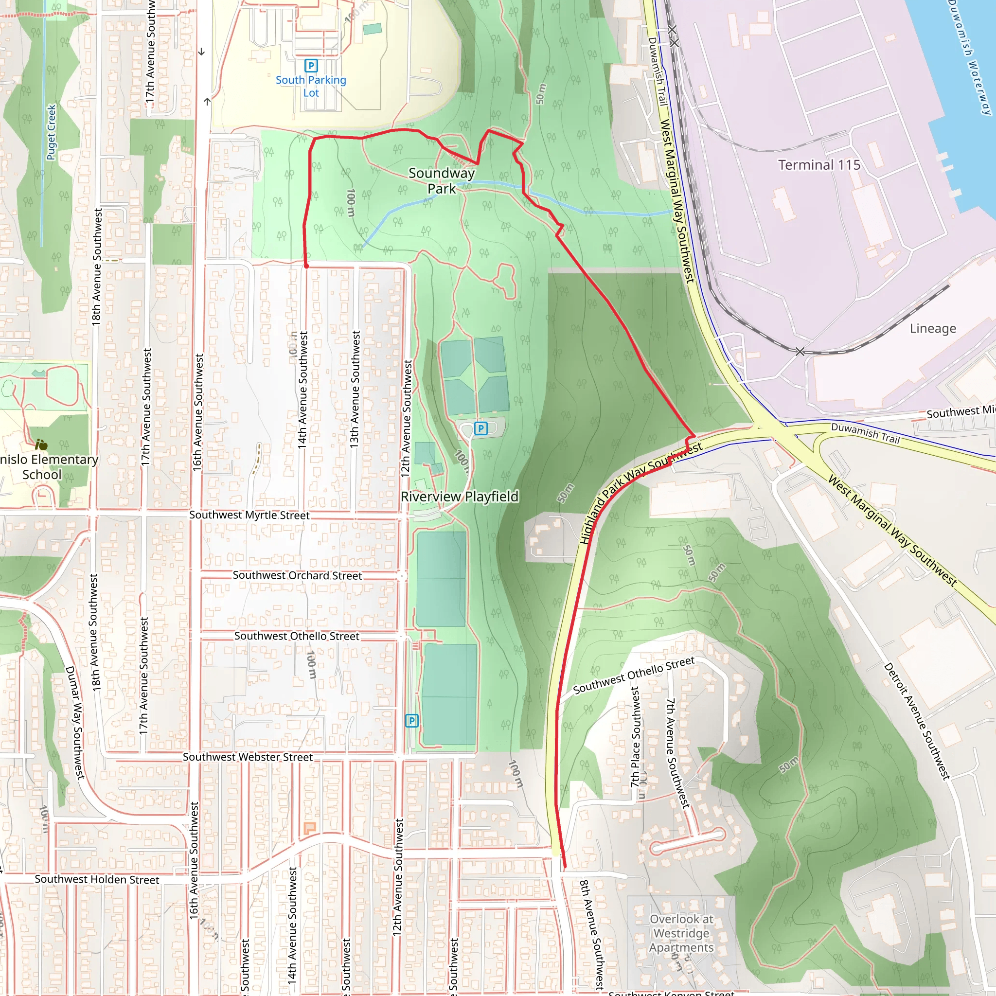 Soundway Park Walk mobile static map