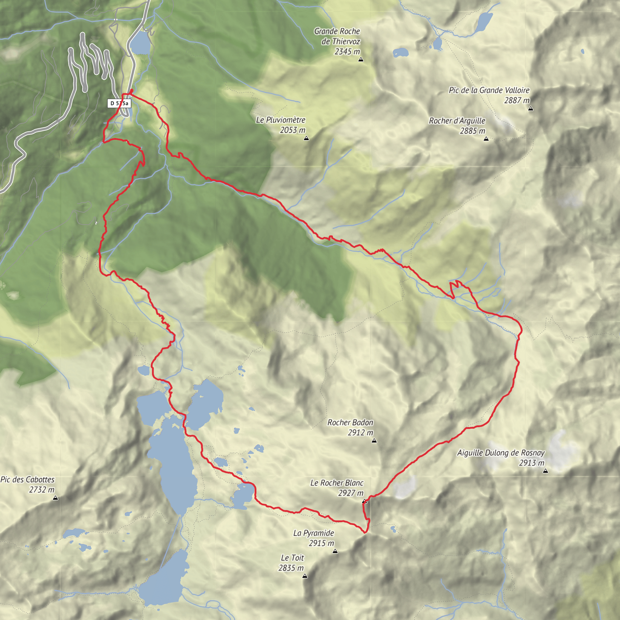 Rocher Blanc from Fond de France mobile static map
