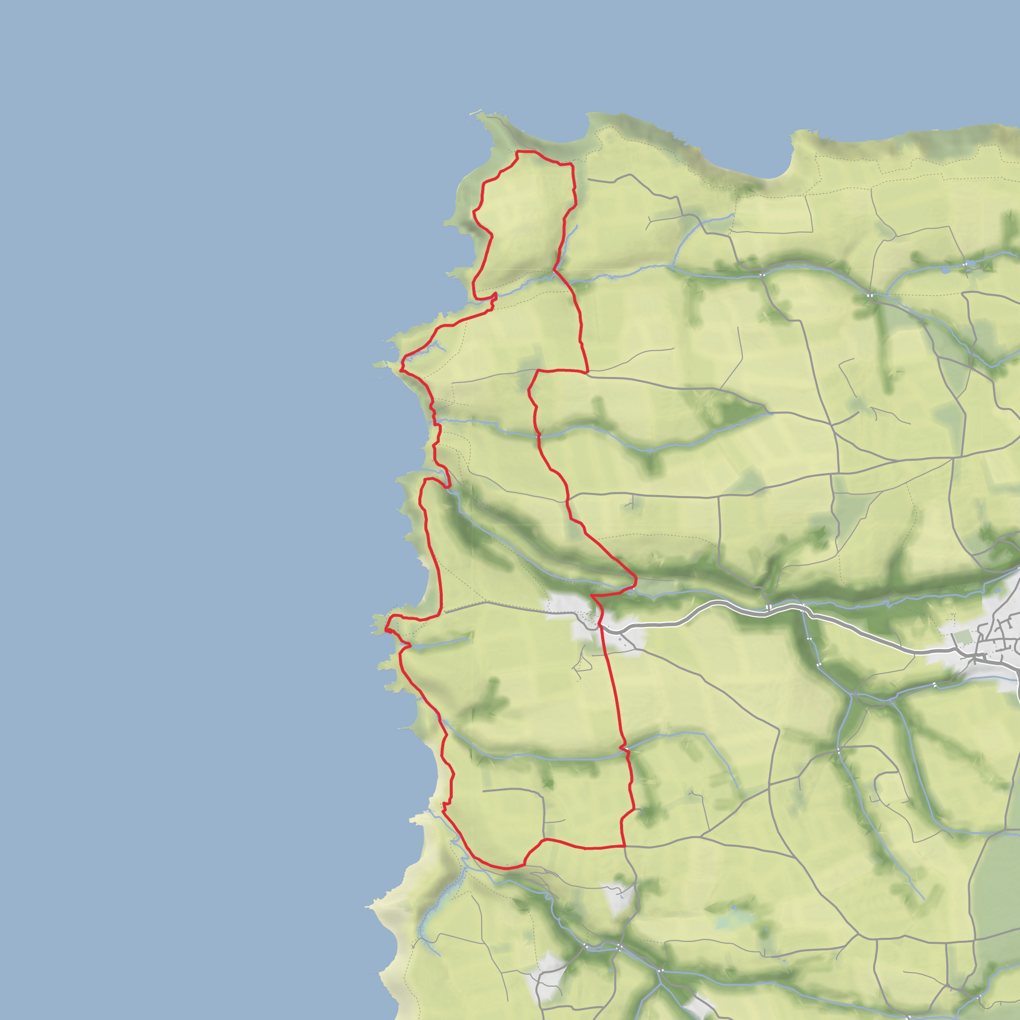 Hartland Point and North Devon Loop via St Catherine's Tor, Warren Cliff and Blegberry Beach mobile static map