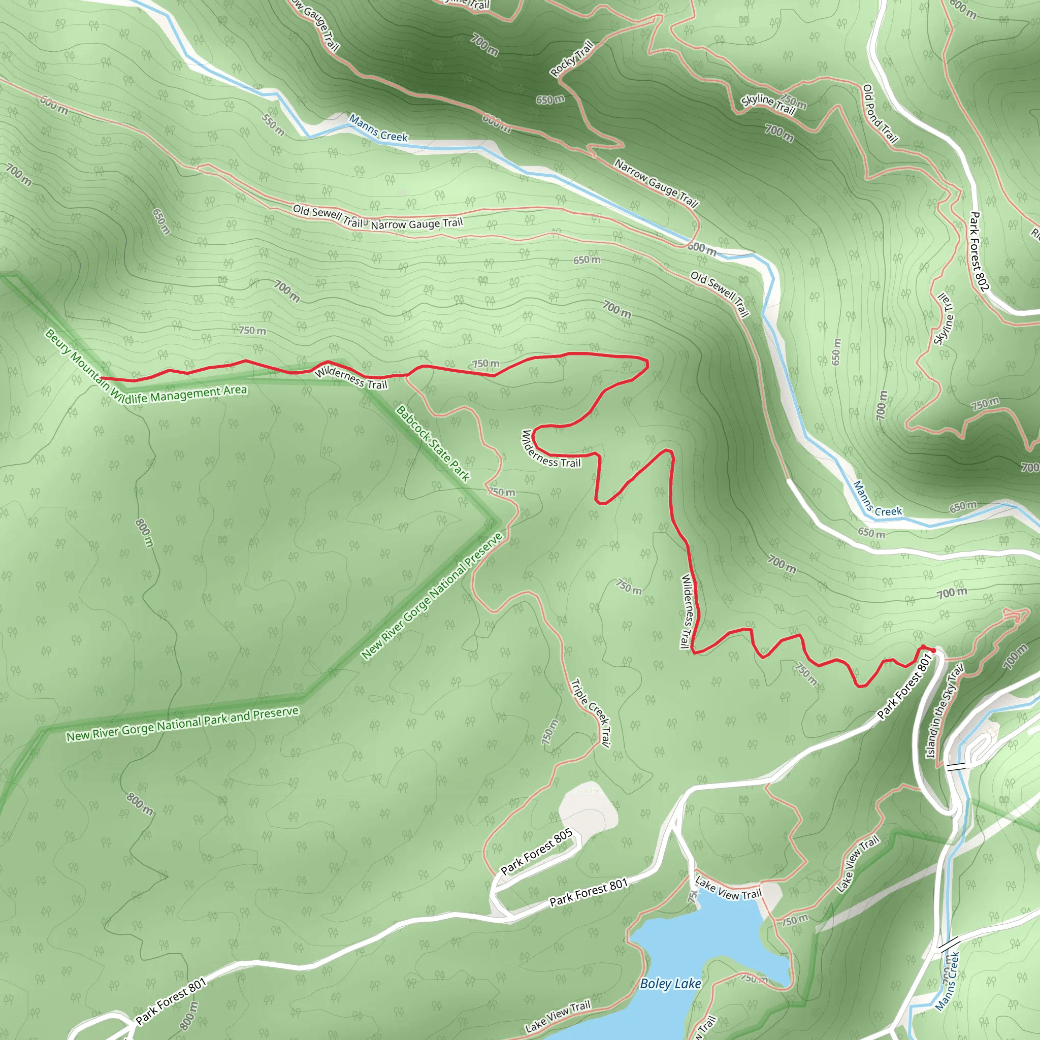 Wilderness Trail mobile static map
