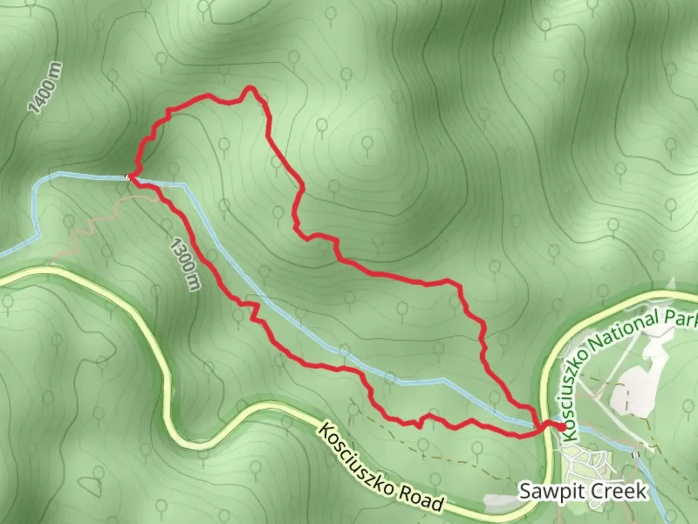 An image depicting the trail Waterfall Walking Track and its surrounding area.