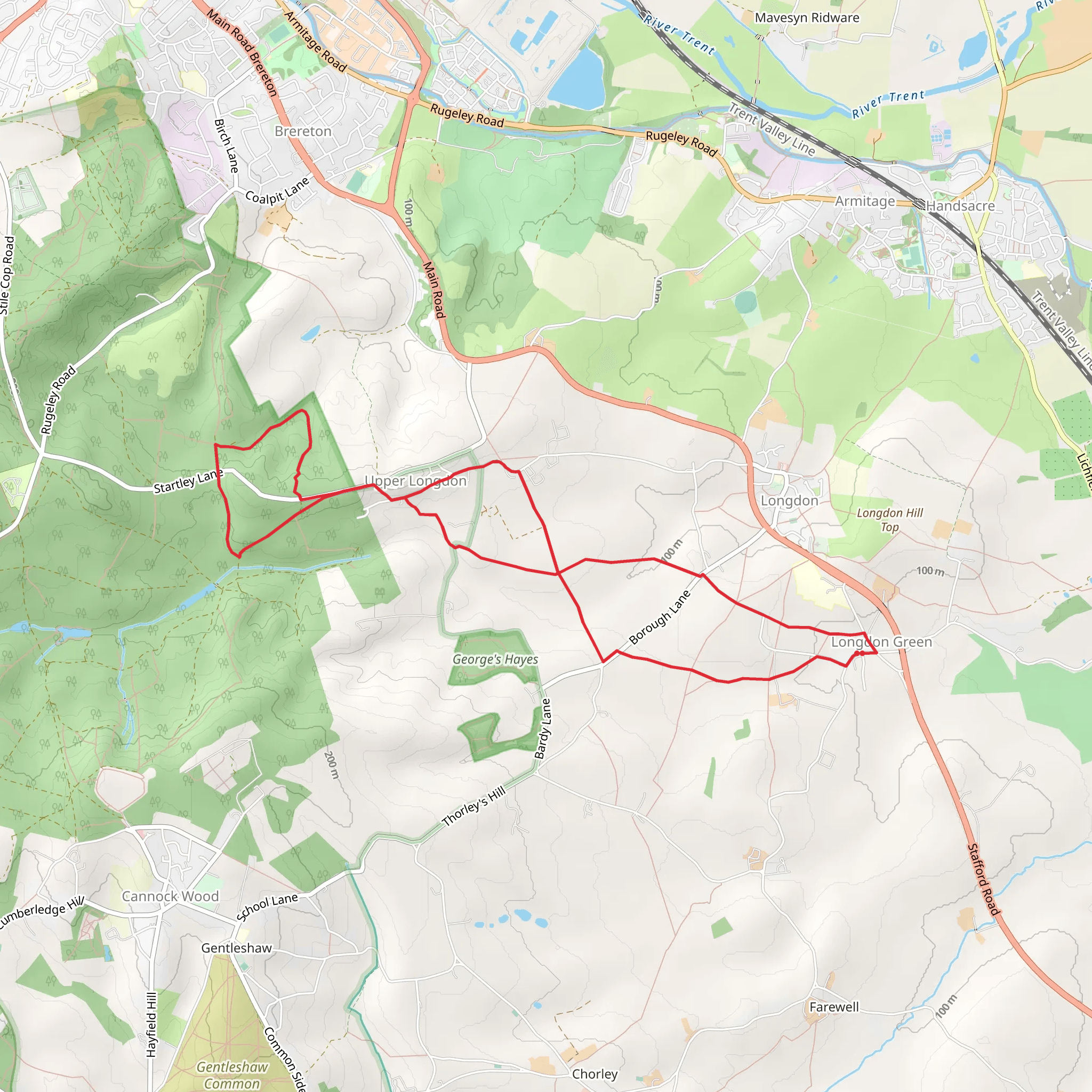 Longdon Country Park mobile static map