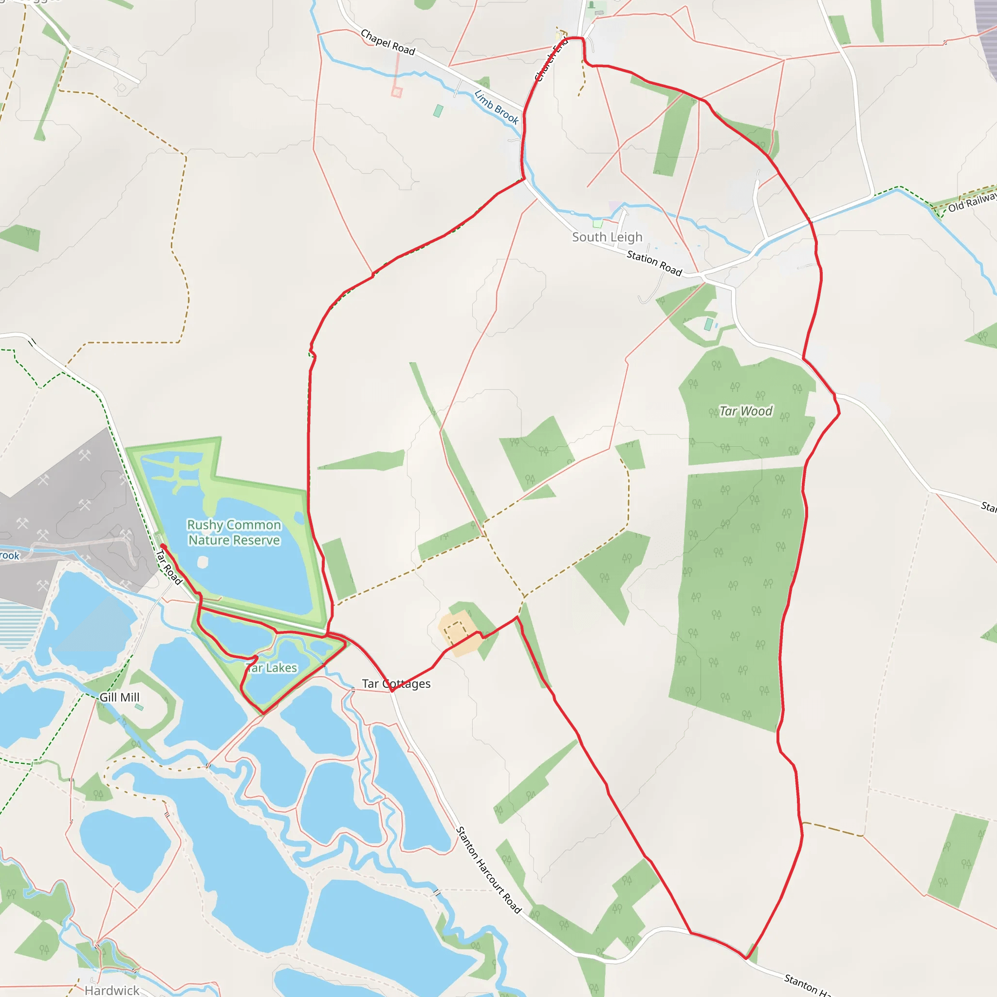 Tar Lakes and Tar Wood Loop mobile static map