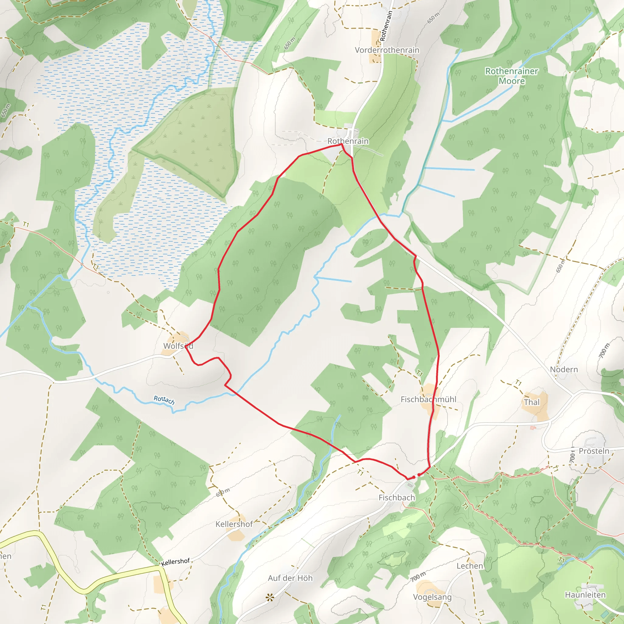 Fischbach, Hinterrothenrain and Wolfsod Loop mobile static map