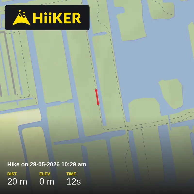 A map preview of the recording Hike on 29-05-2026 10:29 am.