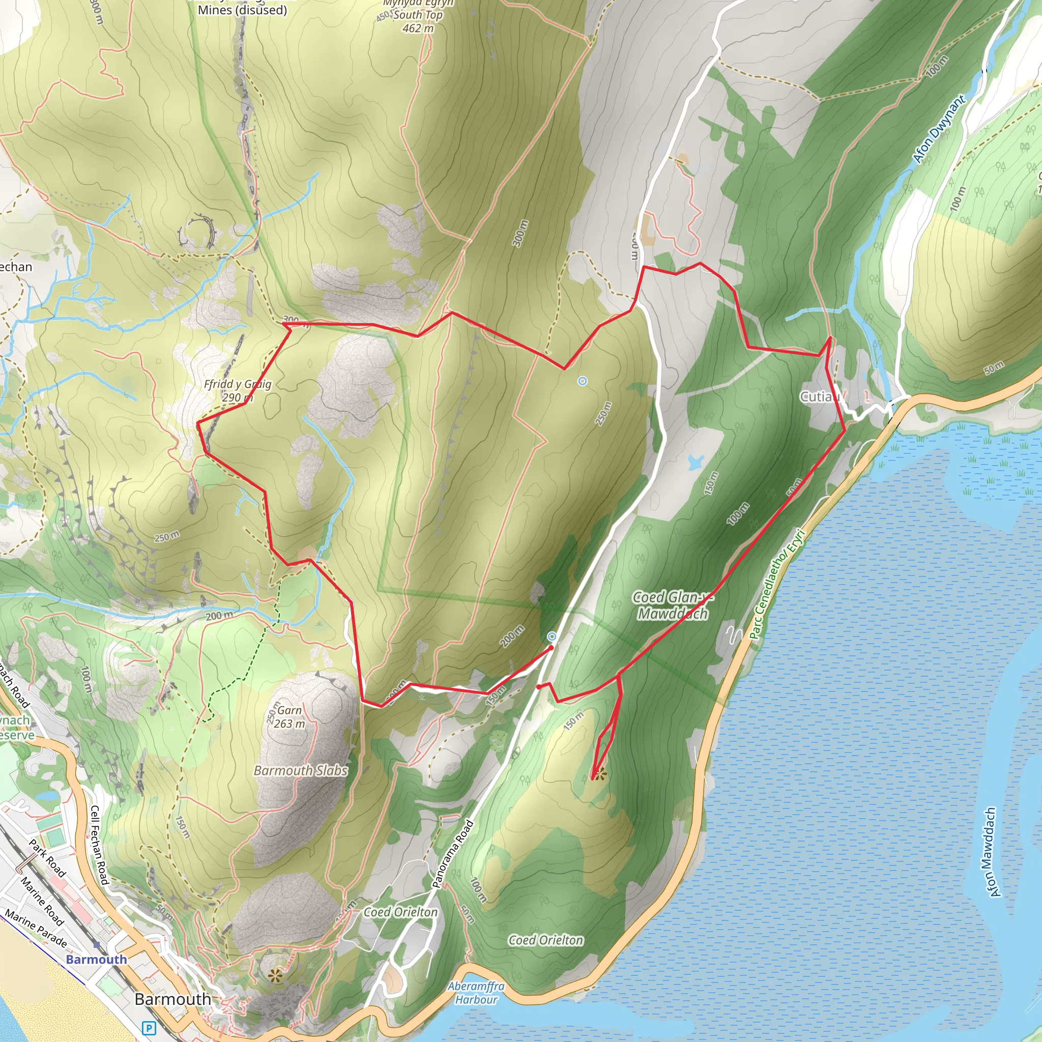 Panorama Road - Ffridd Y Graig Loop mobile static map