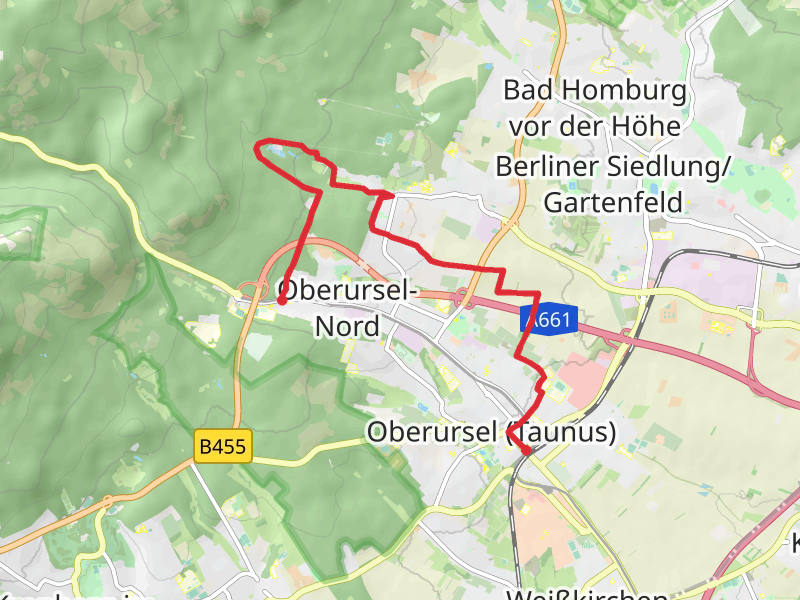 Waldlust to Oberursel Bahnhof via Oberurseler Rundwanderweg
