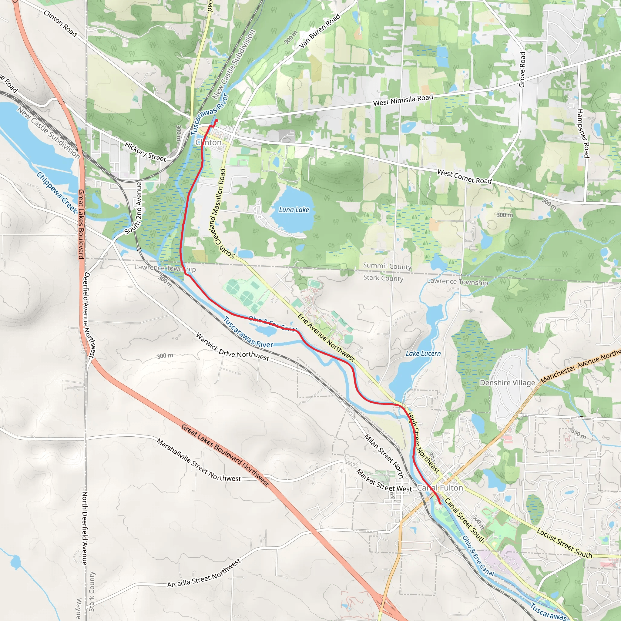 Ohio and Erie Canal Towpath Trail - Clinton mobile static map