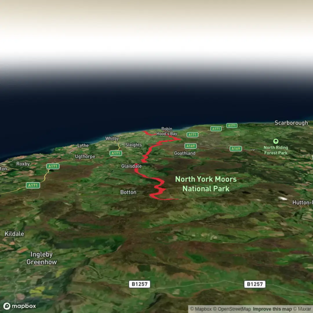 An image depicting the trail C2C Blakey to RHB and its surrounding area.