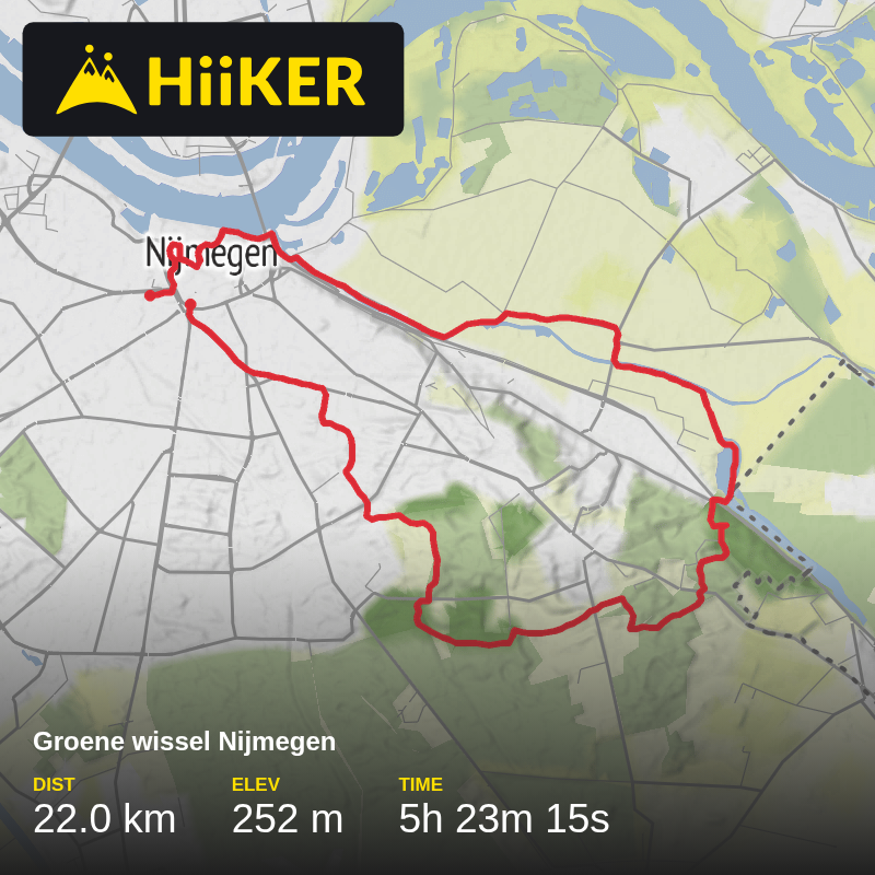 A map preview of the recording Groene wissel Nijmegen.
