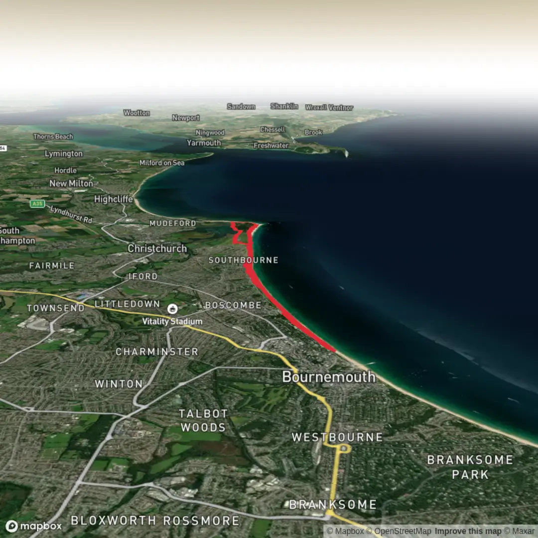 An image depicting the trail Cliff Lift and Hengistbury Head Loop and its surrounding area.