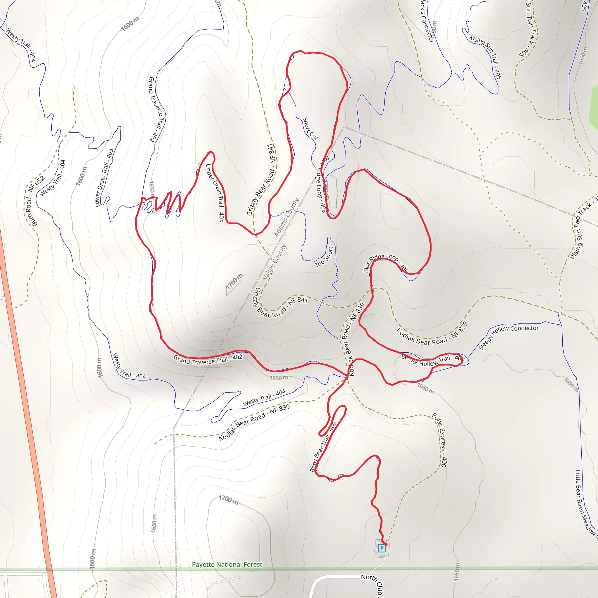 Blue Ridge - Sleepy Hollow - Baby Bear Loop Trail mobile static map