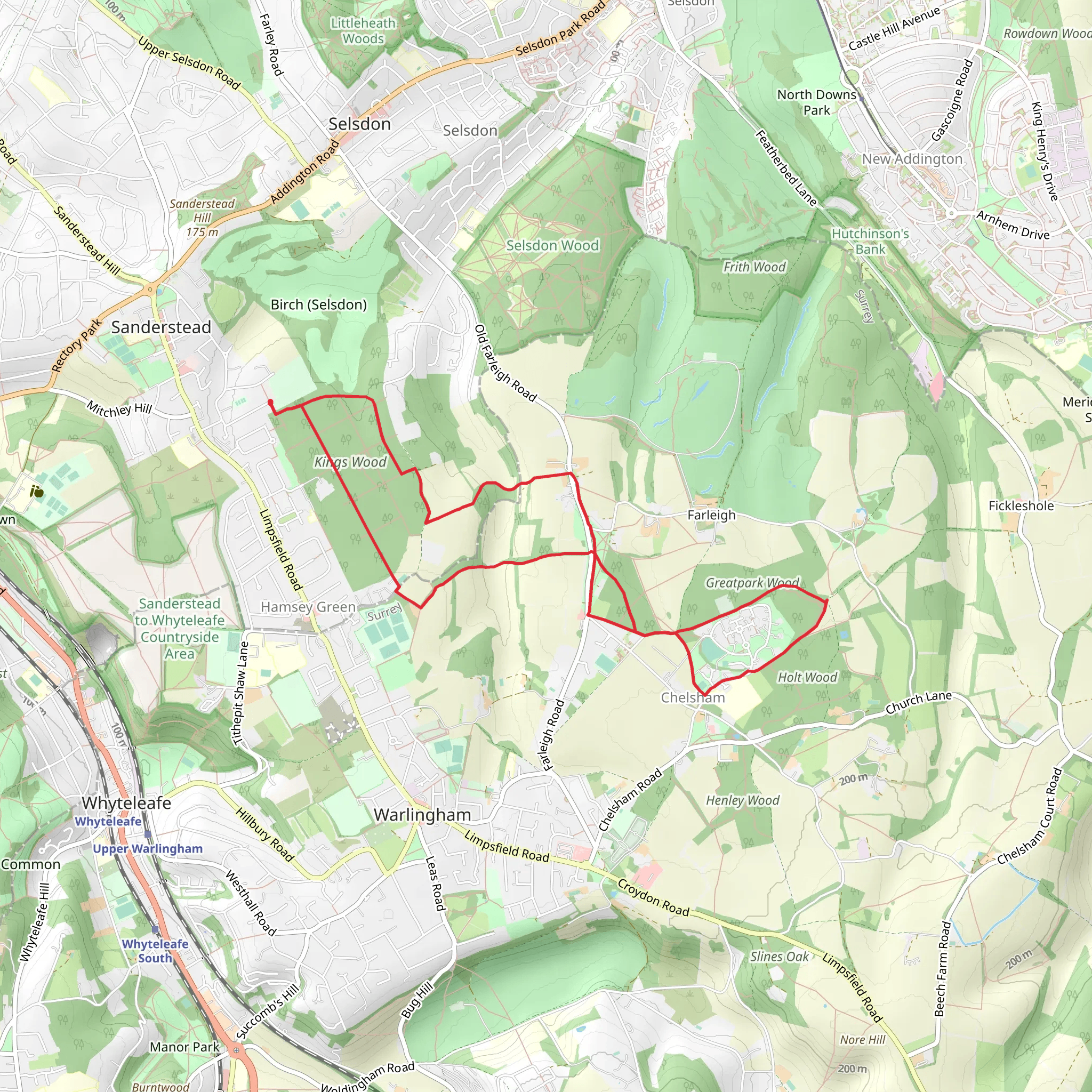 King's Wood and Littlepark Wood Loop mobile static map