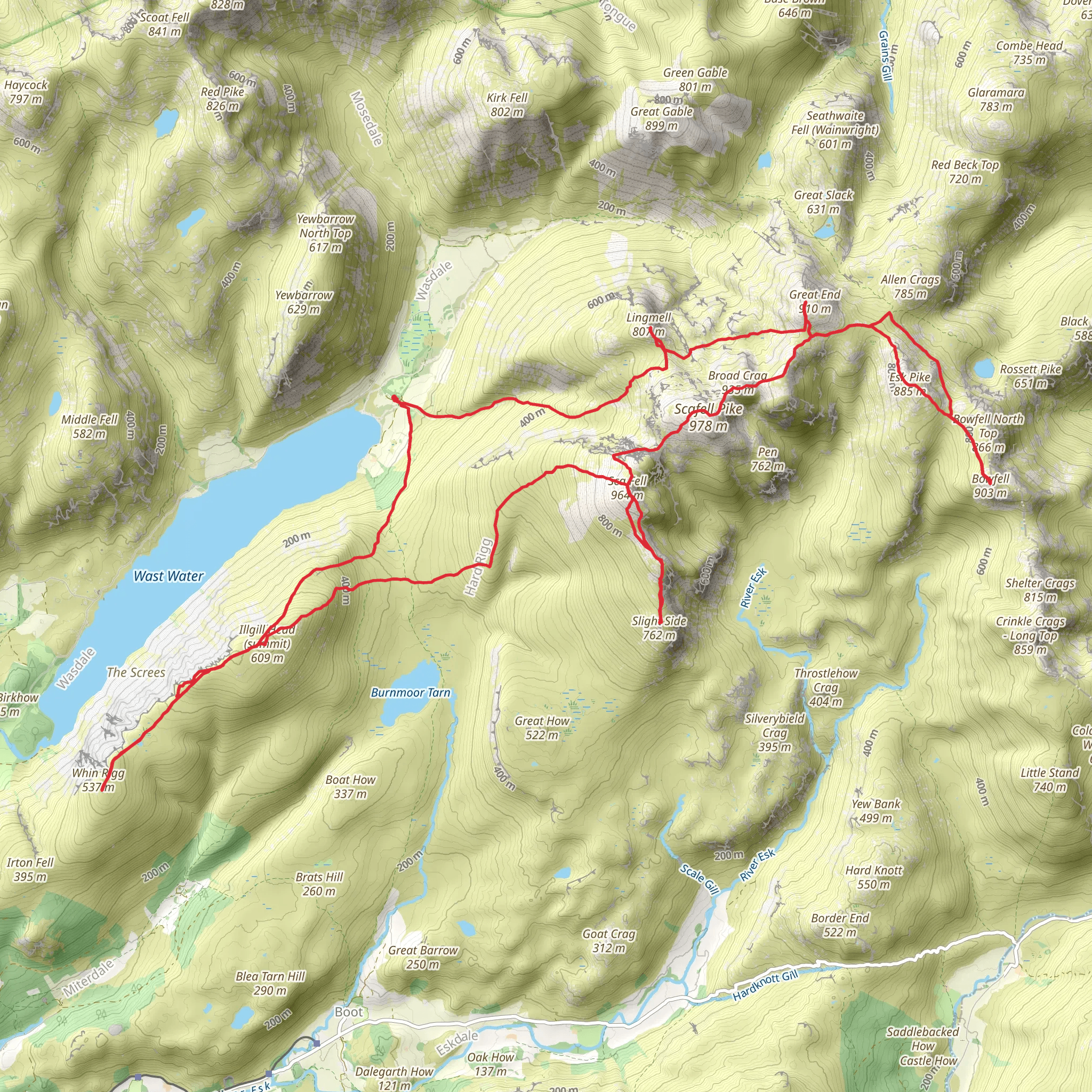 The Scafell 9 mobile static map