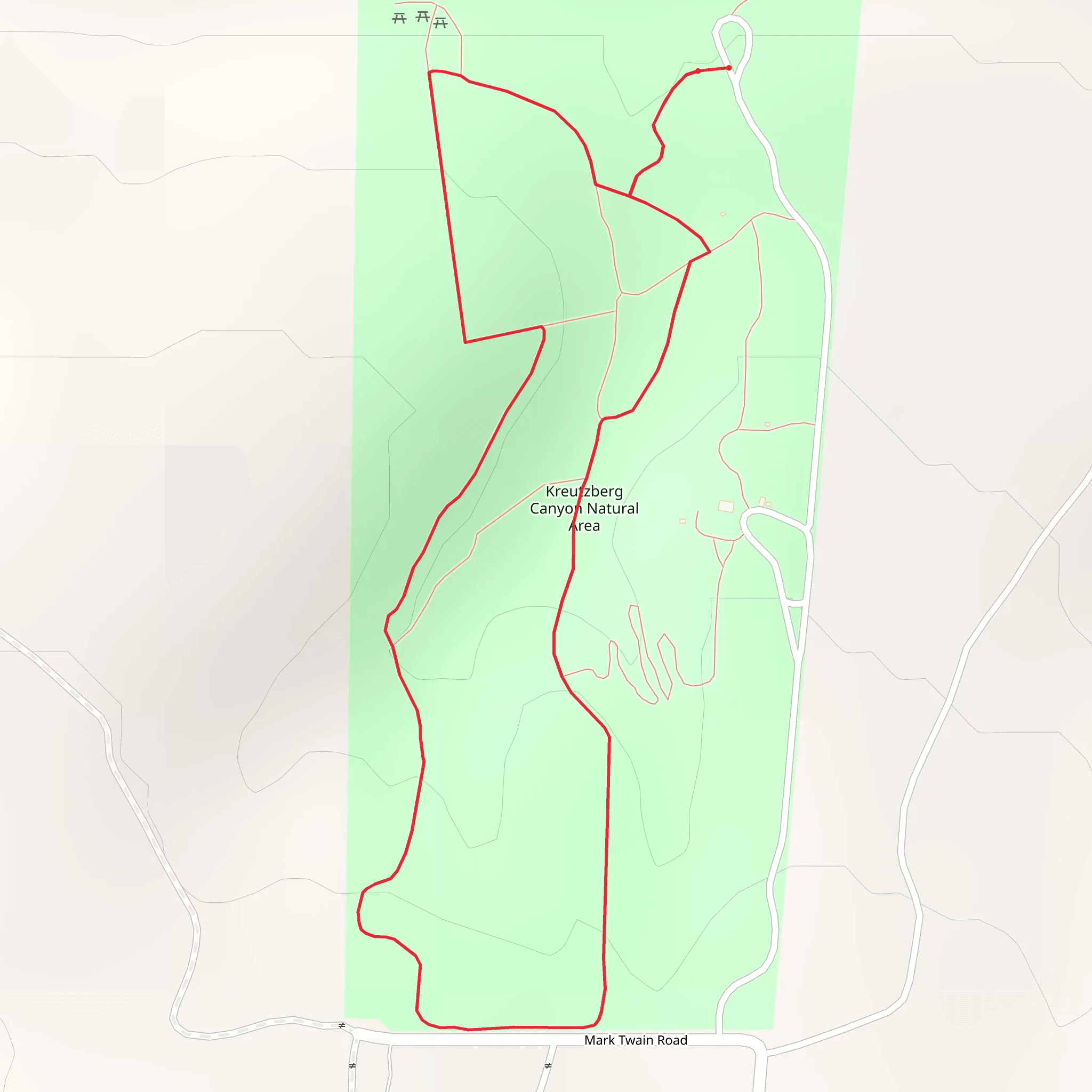 Guadalupe River - Kreutzberg Canyon Natural Area Loop mobile static map