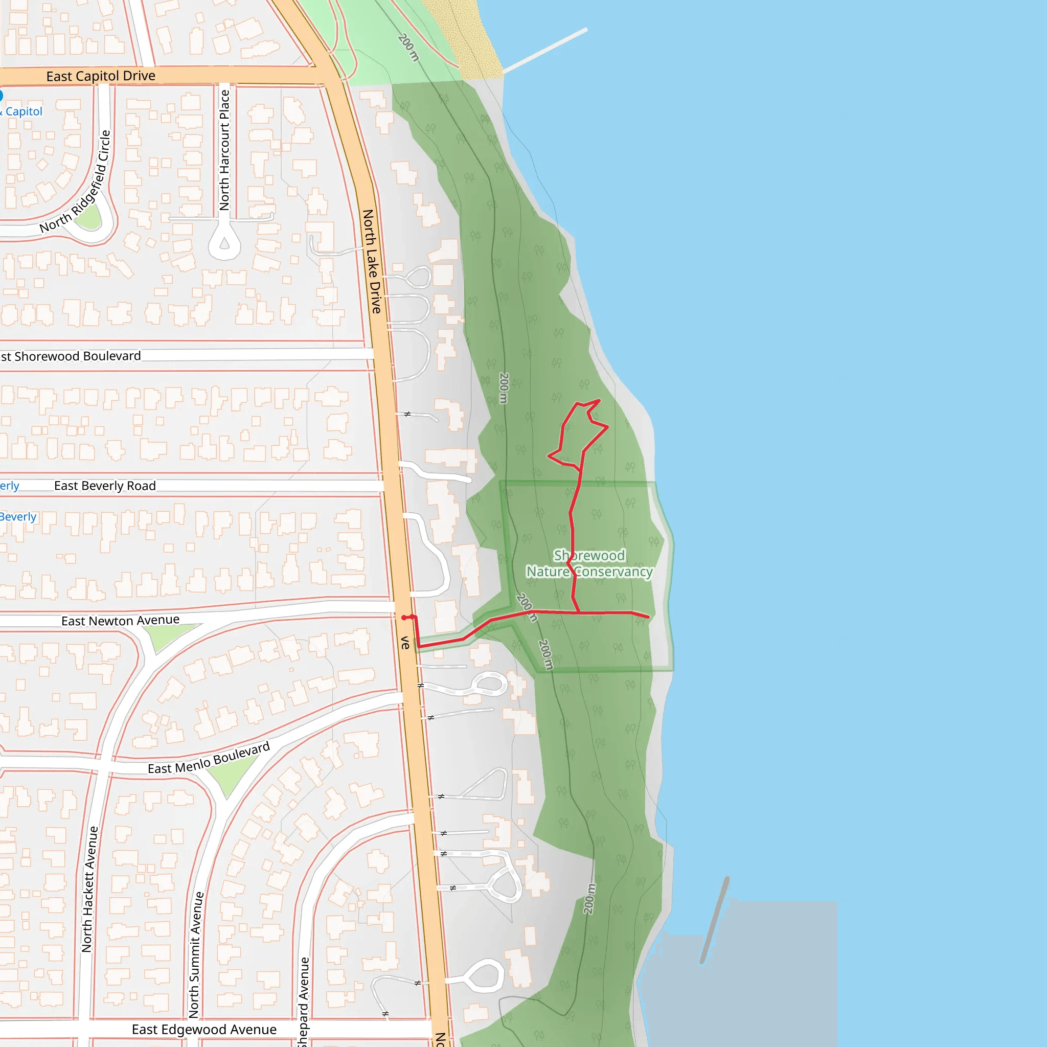 Shorewood Nature Preserve Walk mobile static map
