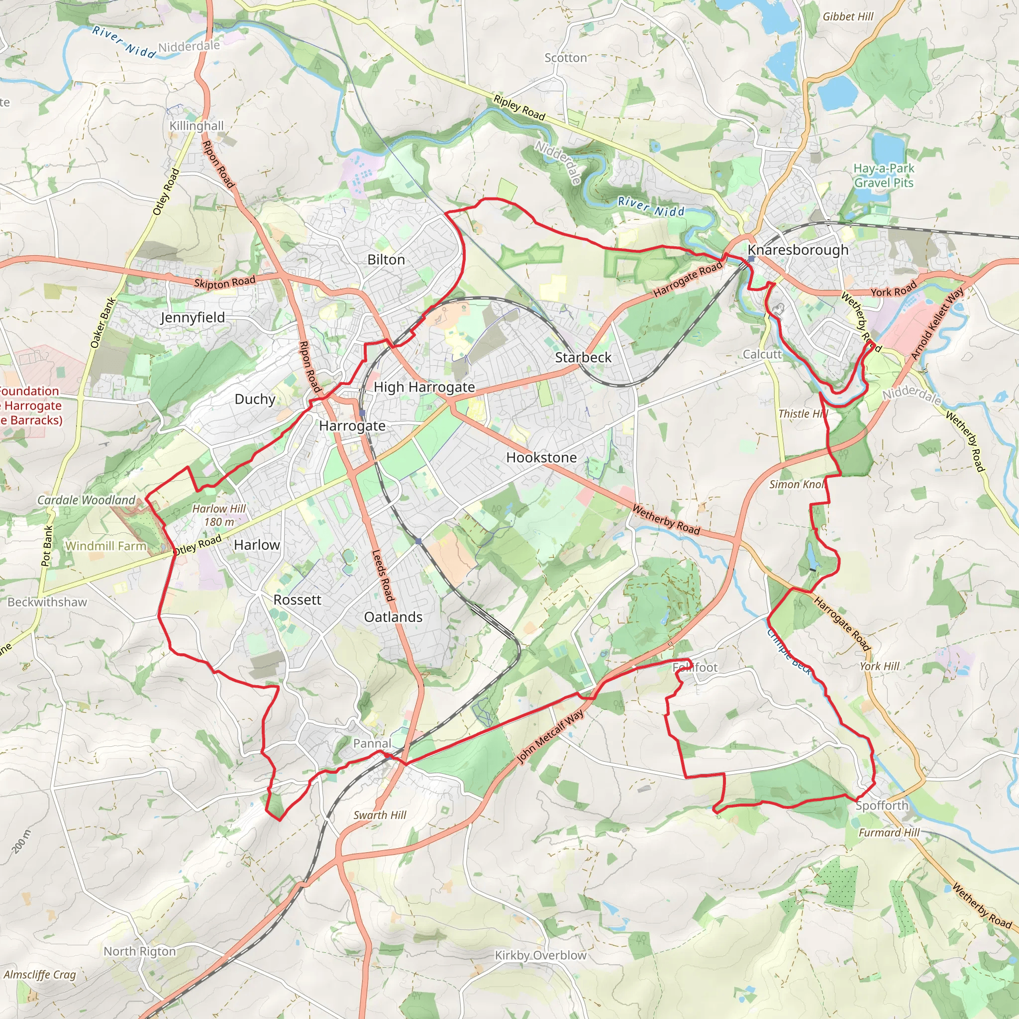 Harrogate Loop from Pannal mobile static map