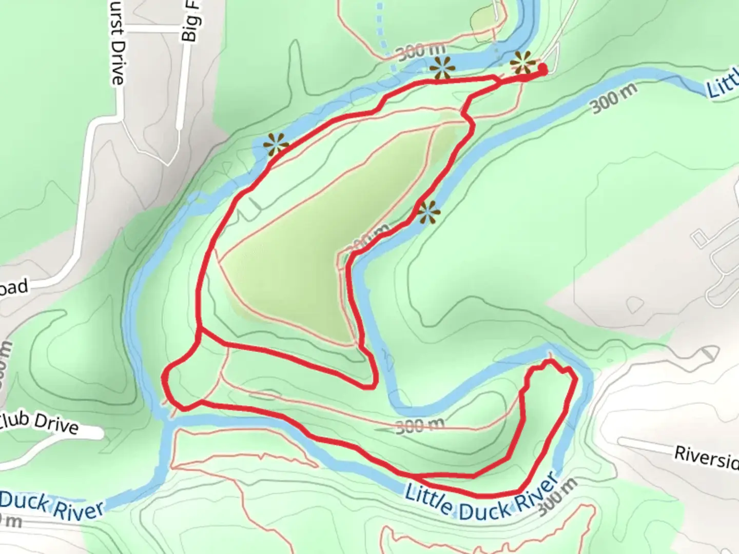 An image depicting the trail Enclosure, Backbone and Moat Loop Trail and its surrounding area.