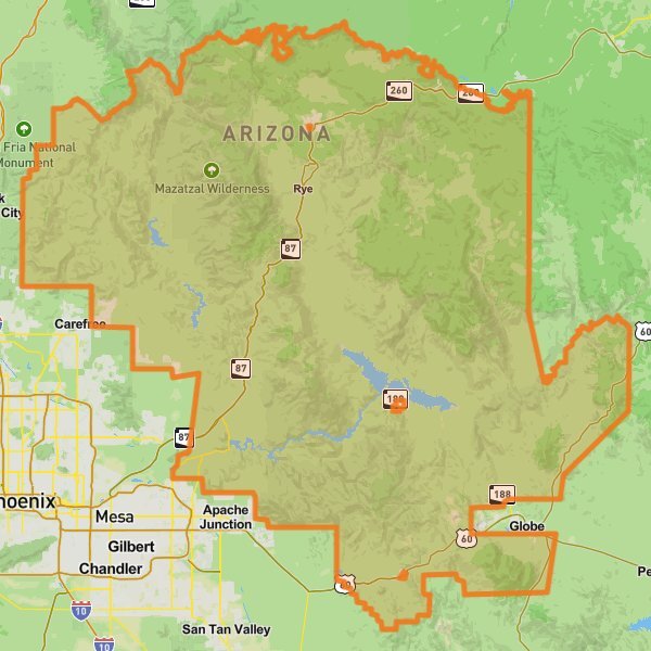 Tonto National Forest mobile static map