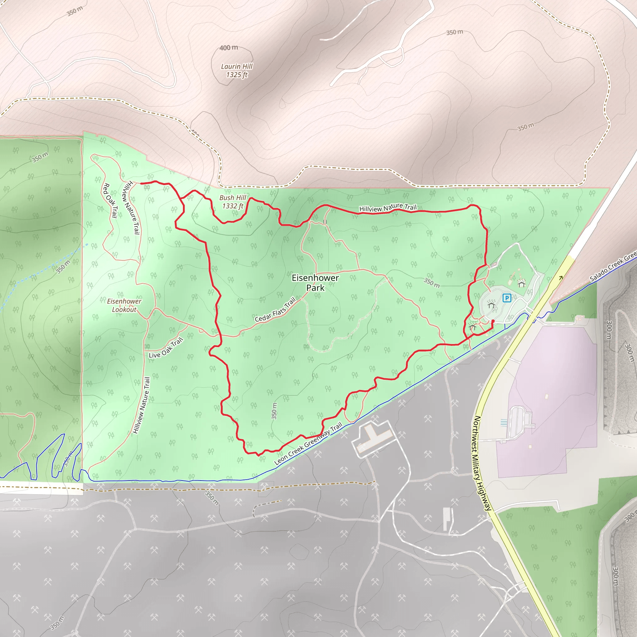 Yucca Paved and Hillview Nature Loop Trail mobile static map