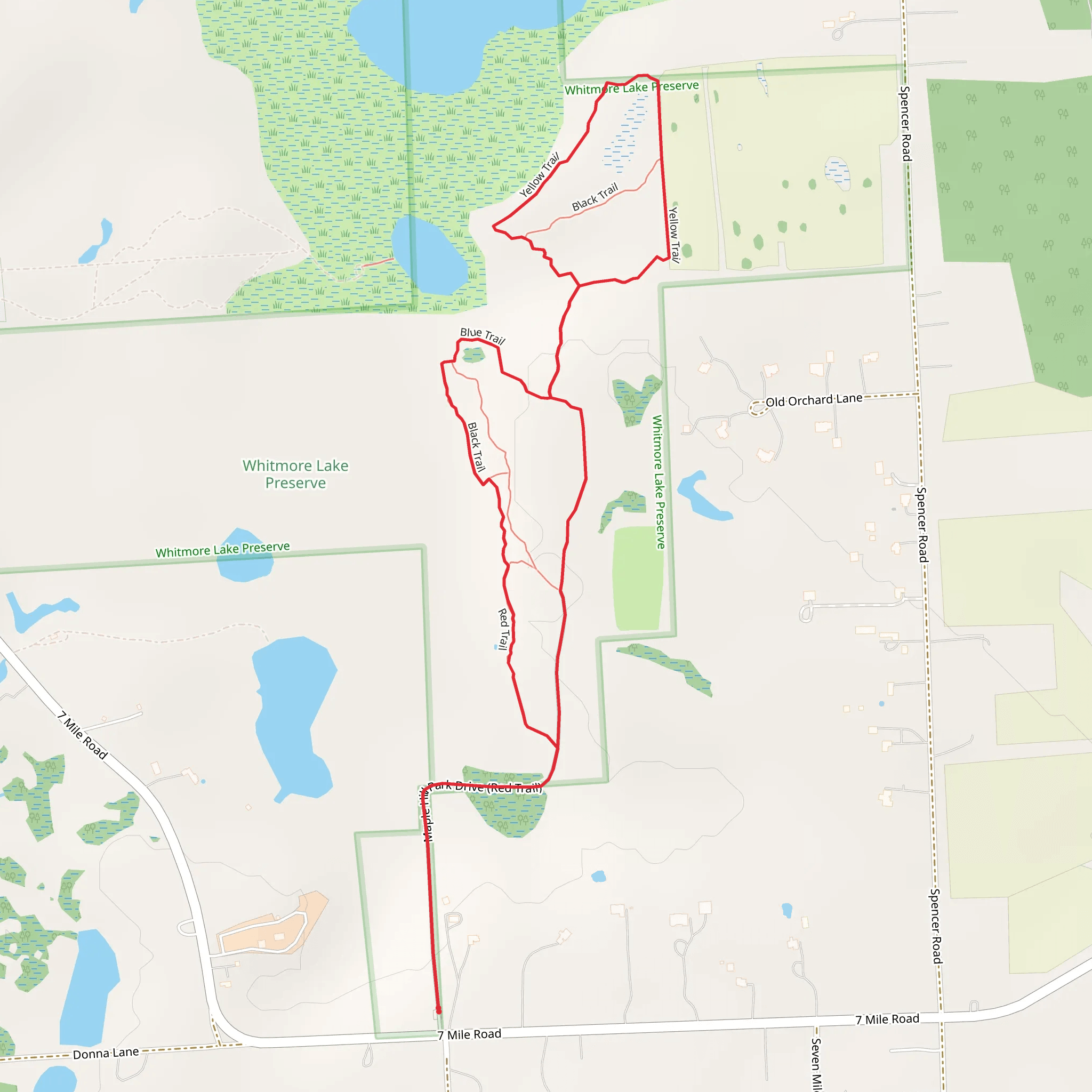 Blue, Black and Yellow Loop Trail mobile static map