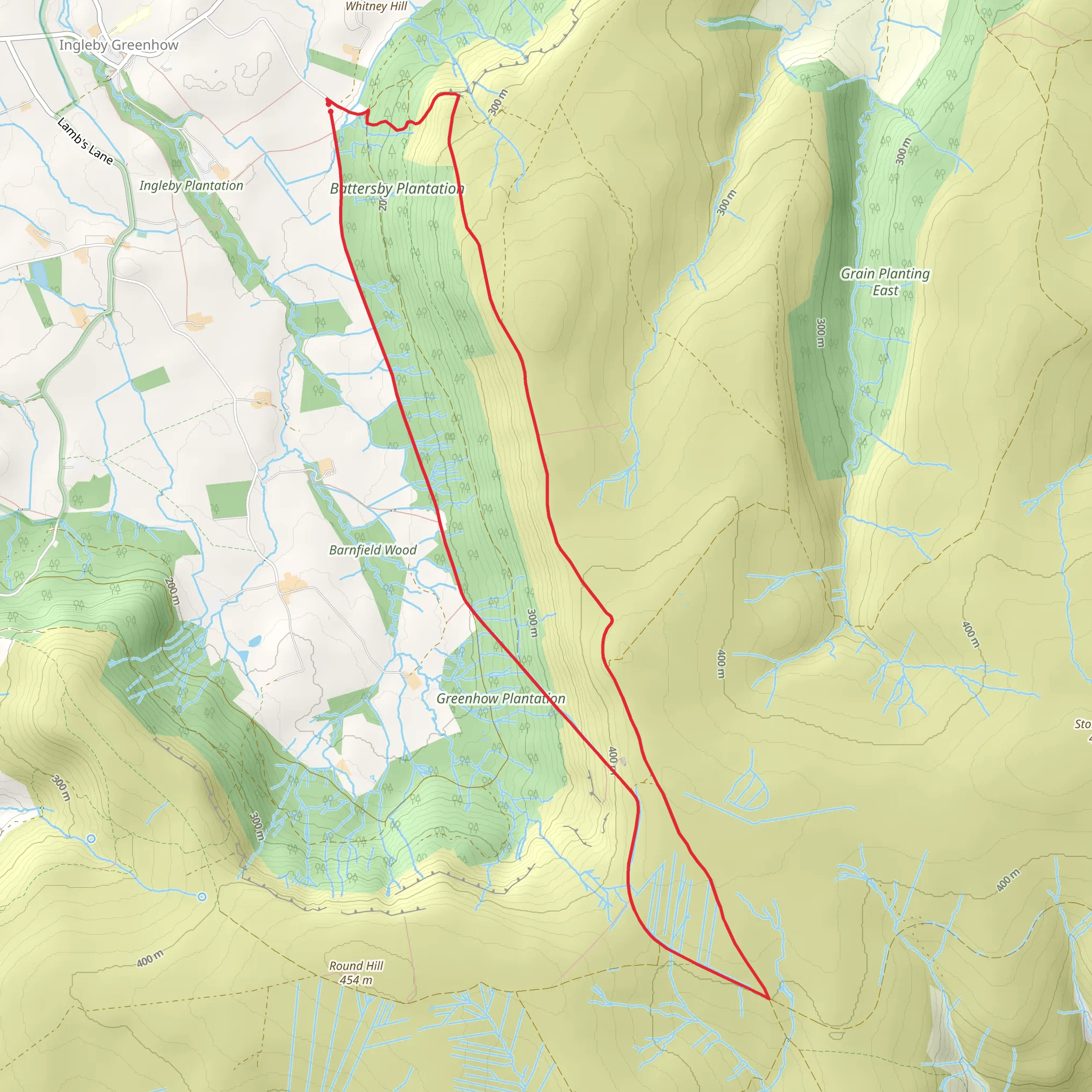 Battersby Plantation and Greenhow Bank Loop mobile static map