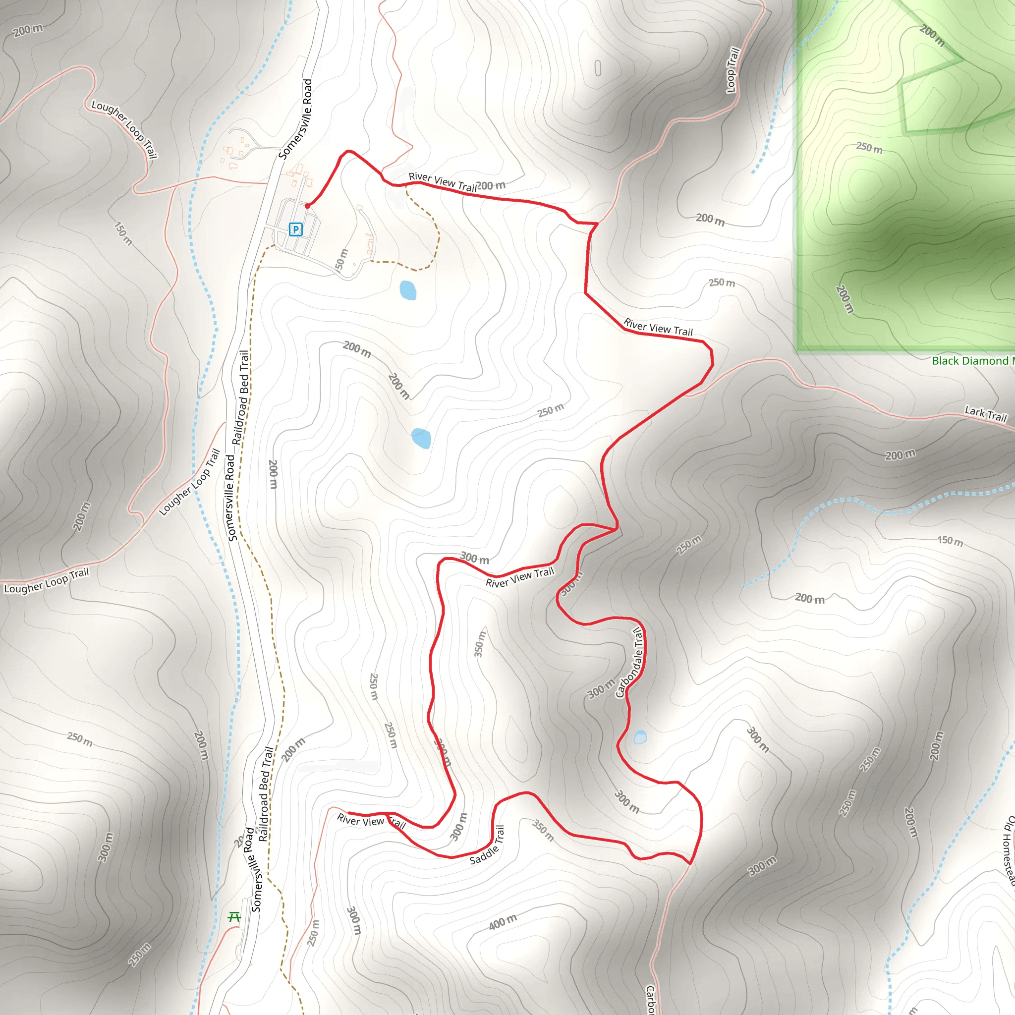 Saddle - River View Loop Trail mobile static map