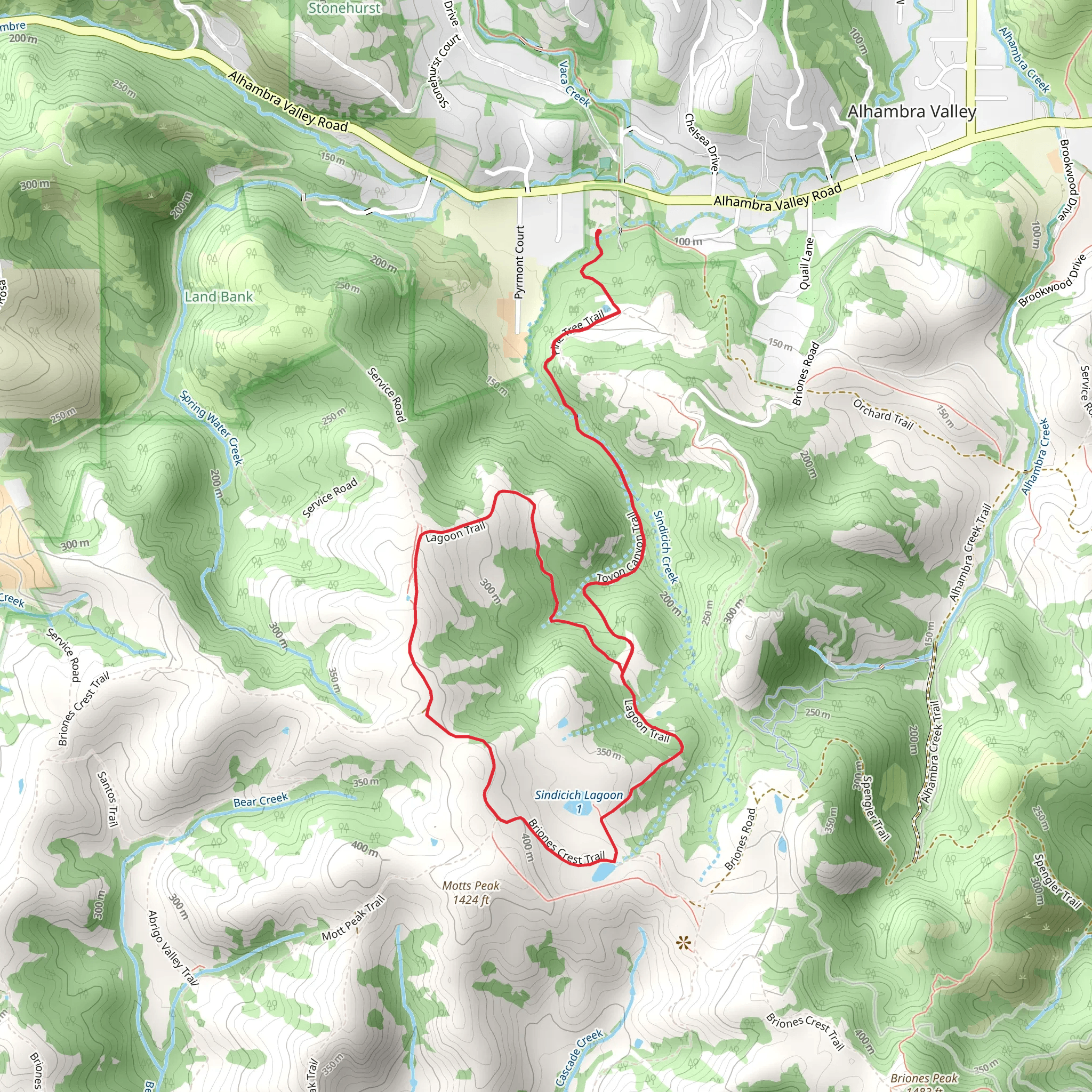 Lagoon and Toyon Canyon Loop Trail mobile static map