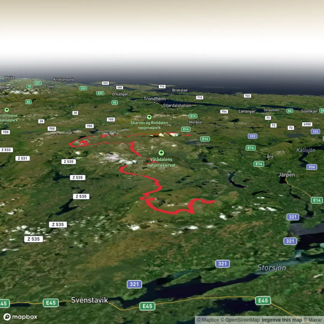 An image depicting the trail The Meander Route and its surrounding area.