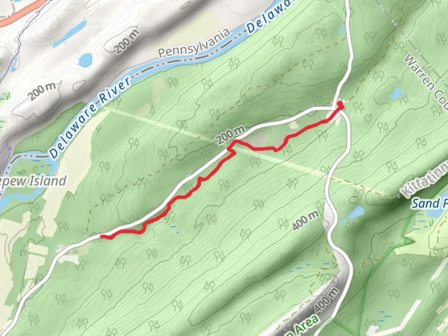 An image depicting the trail Van Campens Glen Trail and its surrounding area.