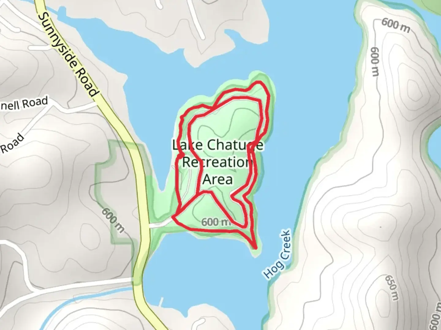 An image depicting the trail Lake Chatuge Recreation Area Loop and its surrounding area.