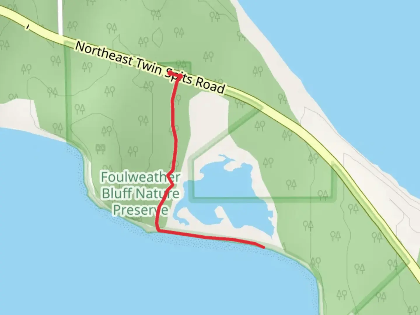 An image depicting the trail Foulweather Bluff and its surrounding area.