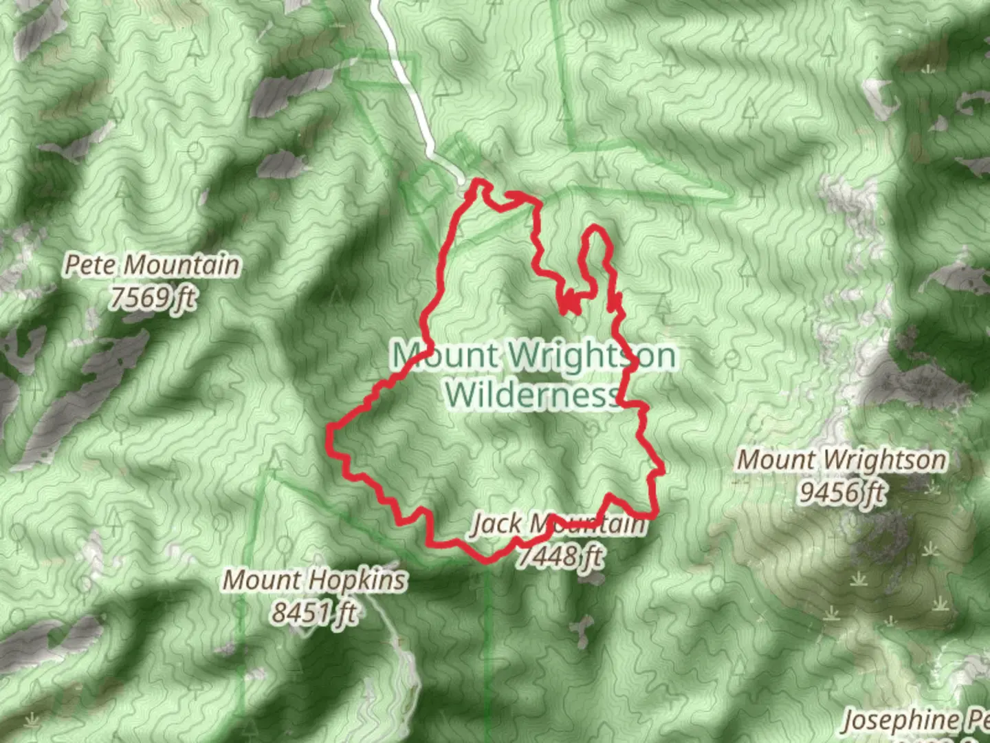An image depicting the trail Vault Mine, Agua Caliente and Super Loop Trail and its surrounding area.