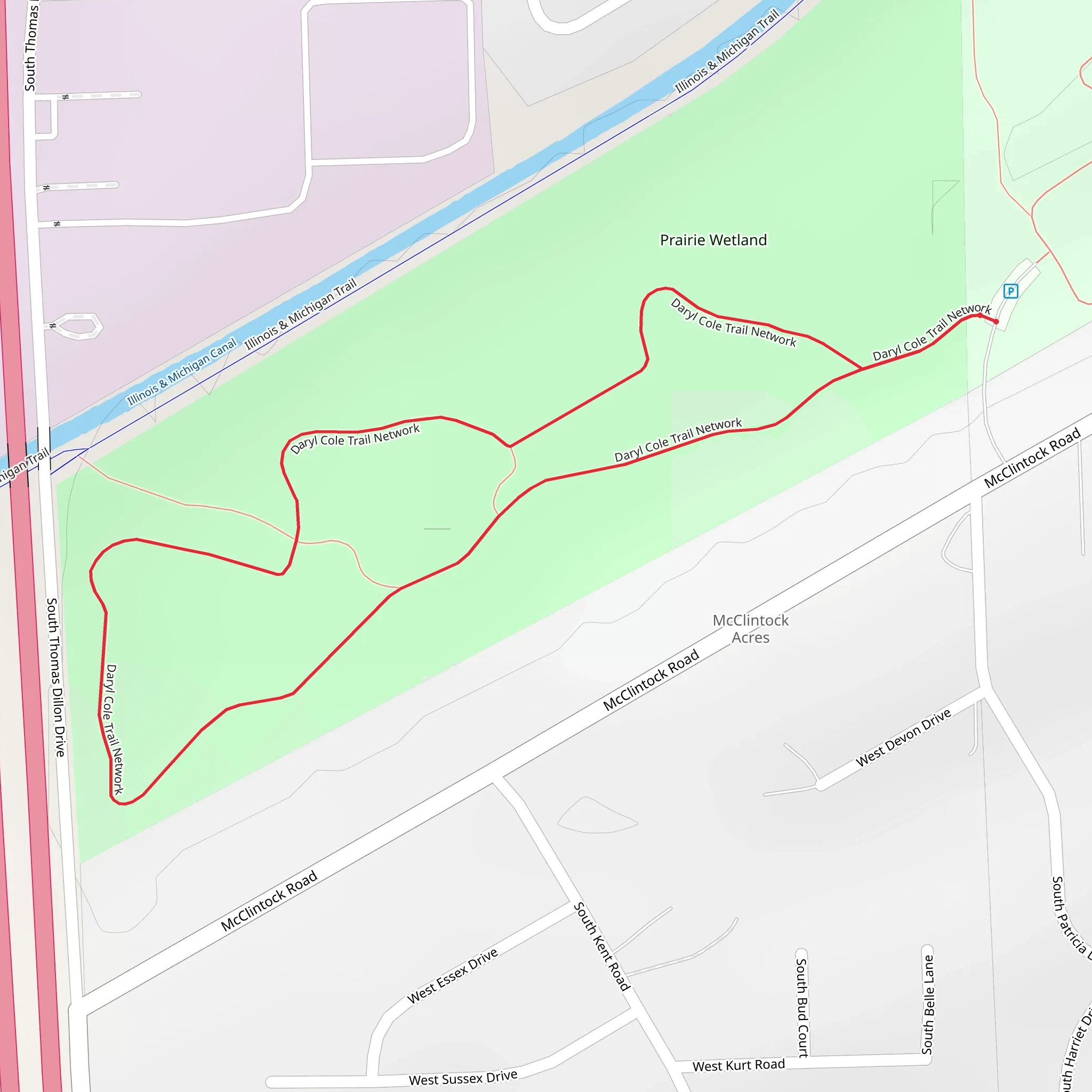 Daryl Cole Trail Network Loop mobile static map