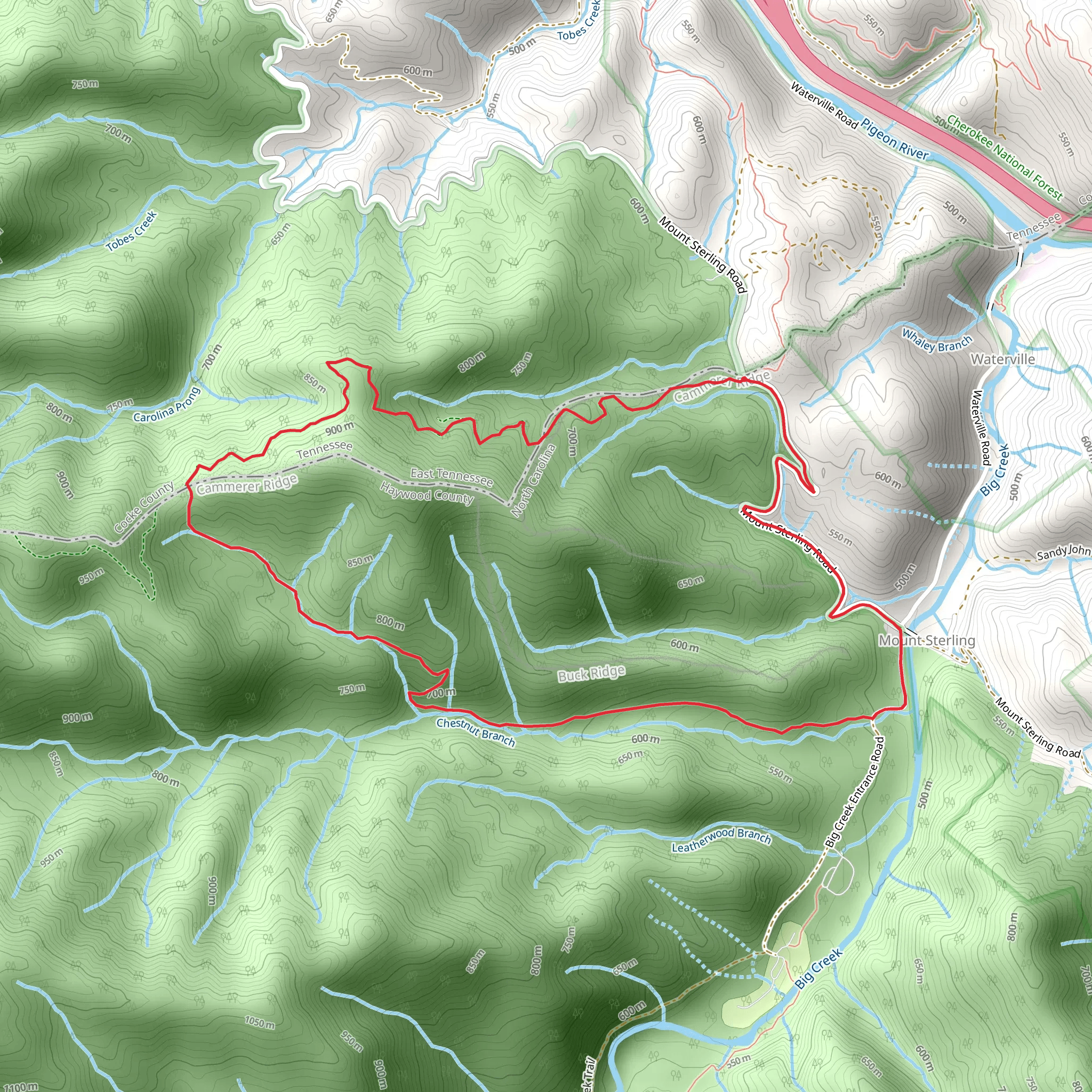 Appalachian Trail, Chestnut Branch Trail Loop via Davenport Gap mobile static map