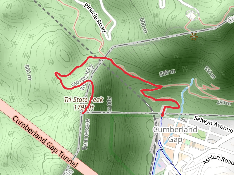 Tri-State Peak via Tennessee Road Trail