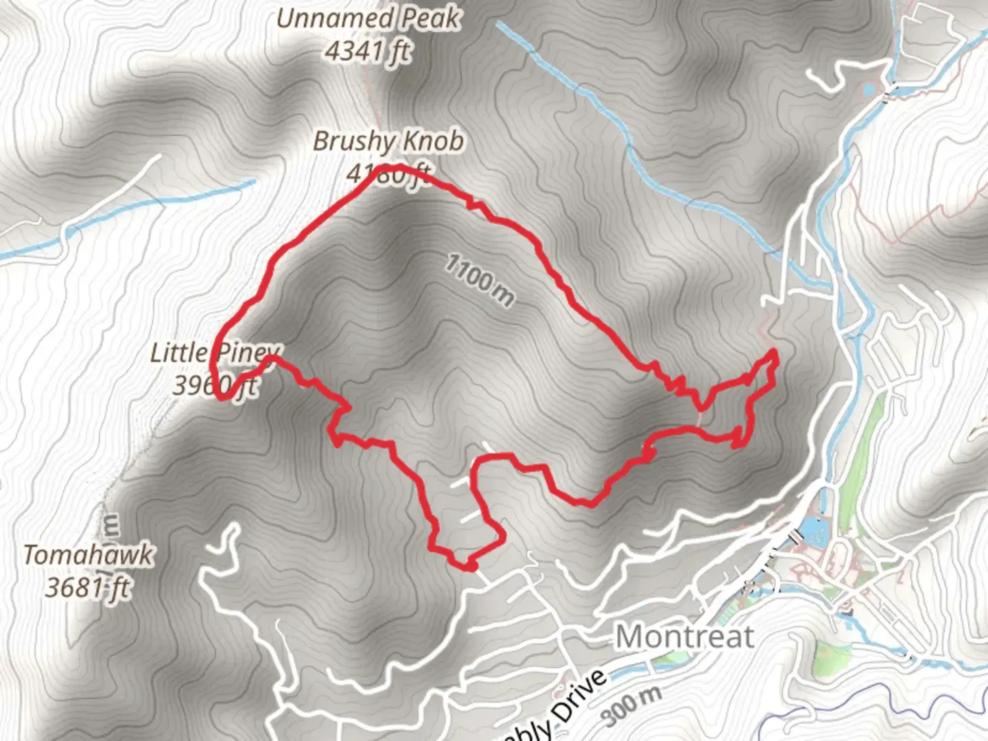 An image depicting the trail Little- Big Piney Branch Ridge Loop Trail and its surrounding area.