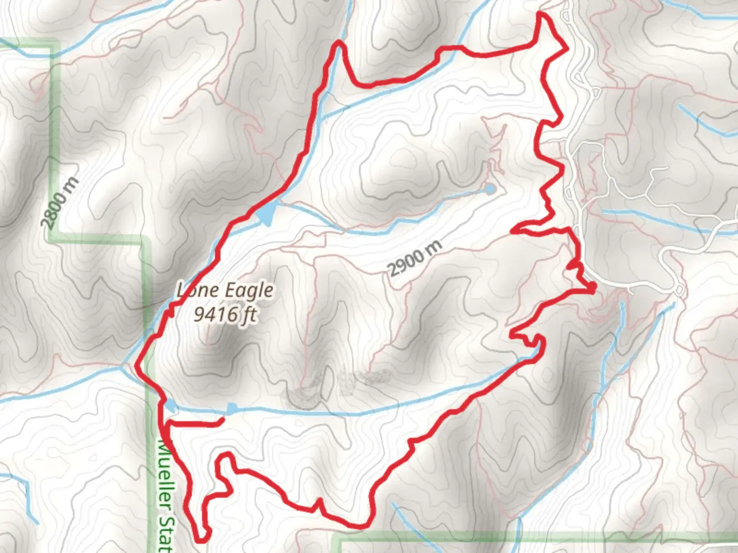 An image depicting the trail Rock Pond, Brook Pond and Rock Canyon Loop and its surrounding area.