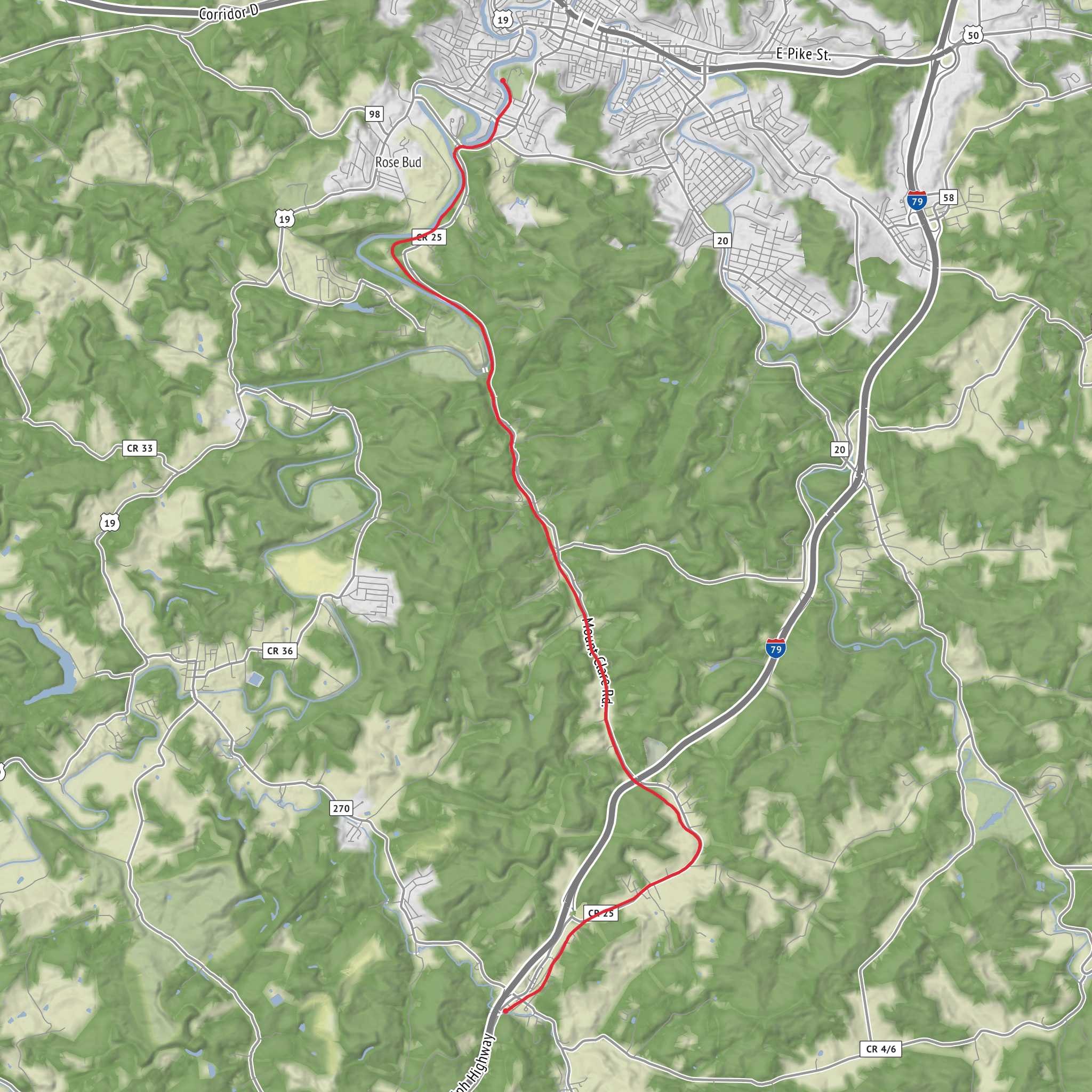 Southern Harrison County Hike Trail mobile static map