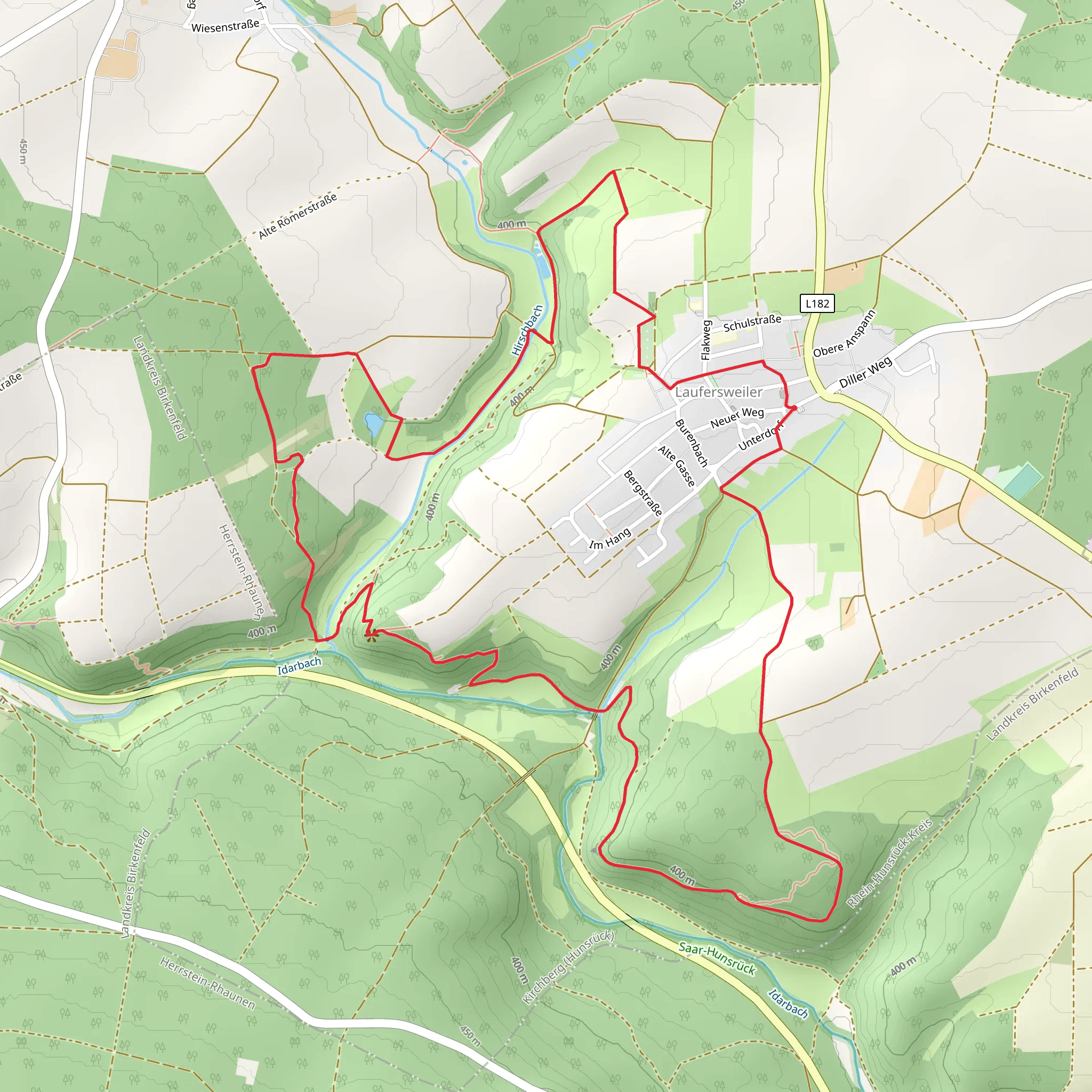 Laufersweiler Loop via Hohwald mobile static map