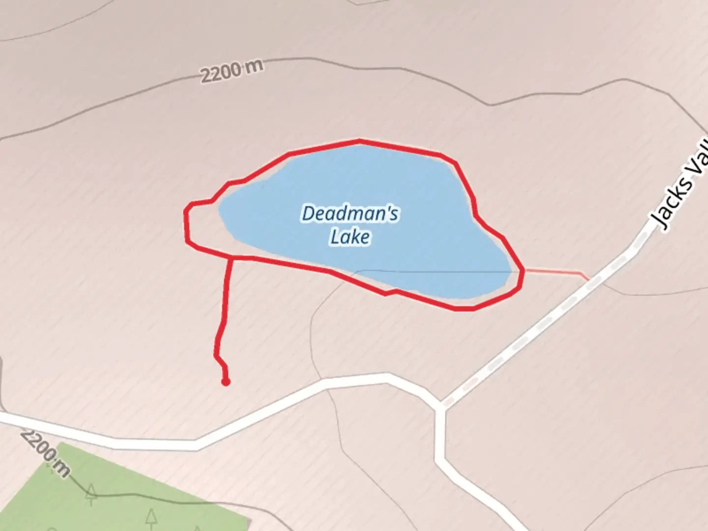 An image depicting the trail Deadman's Lake Loop and its surrounding area.