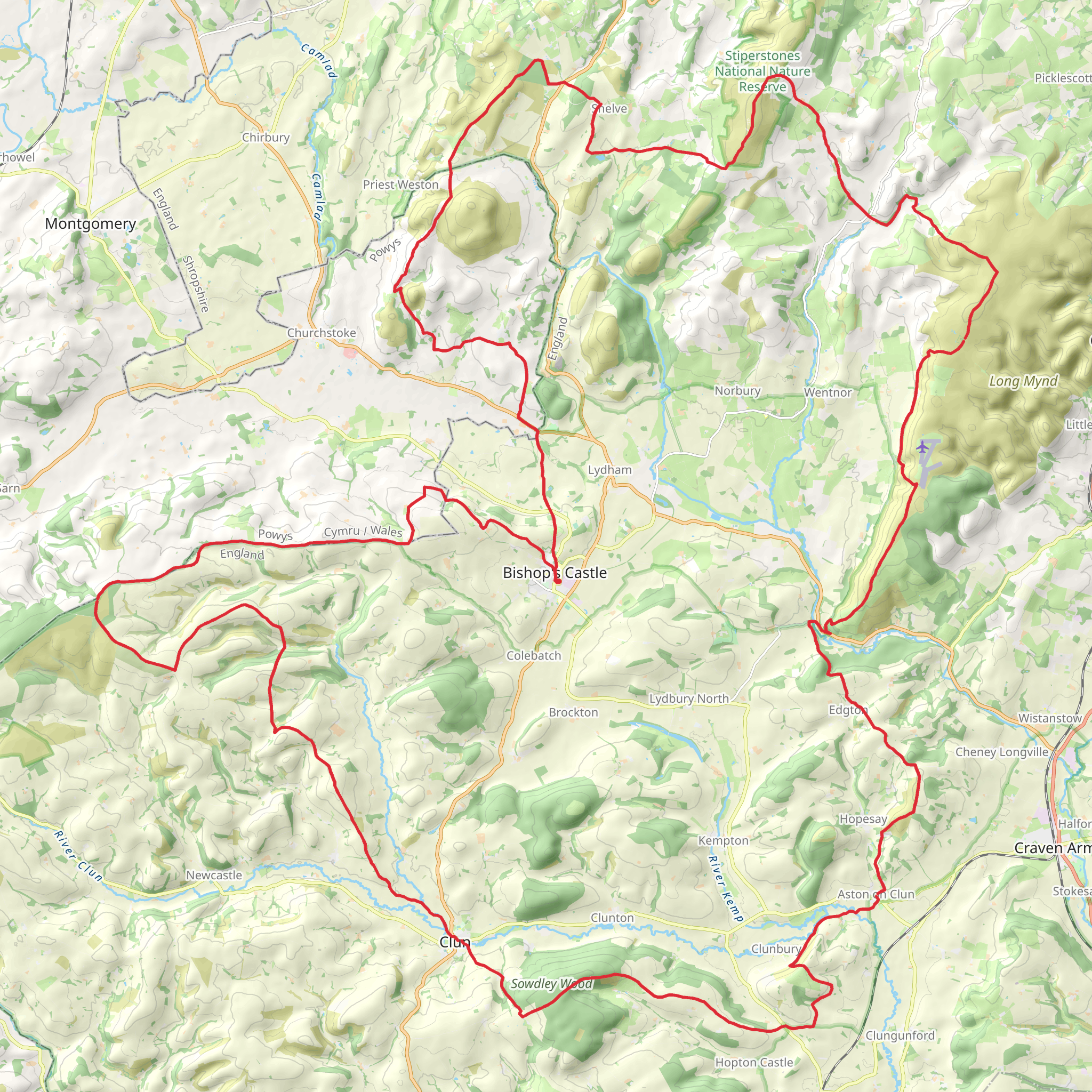 Bishop's Castle Ring Circular Walk mobile static map