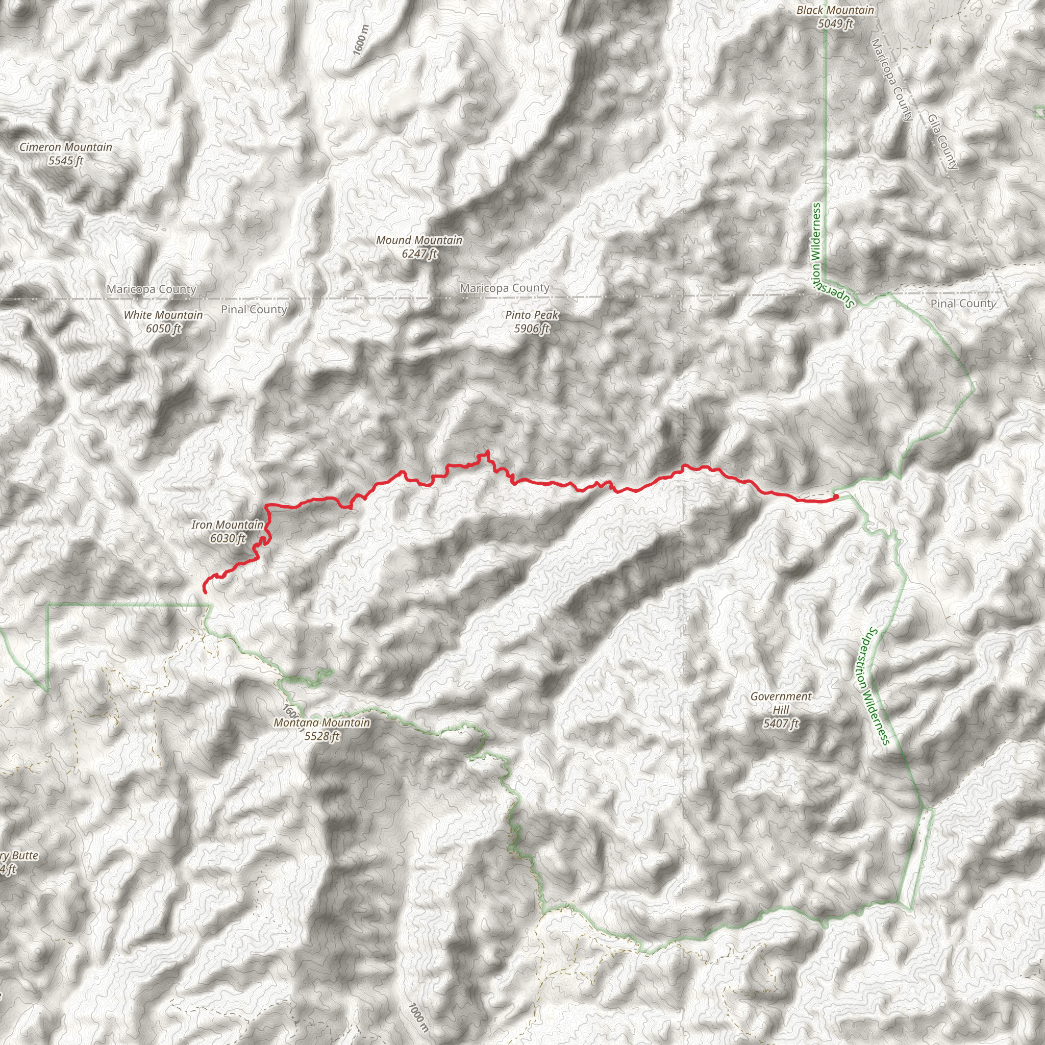 West Pinto Trail mobile static map