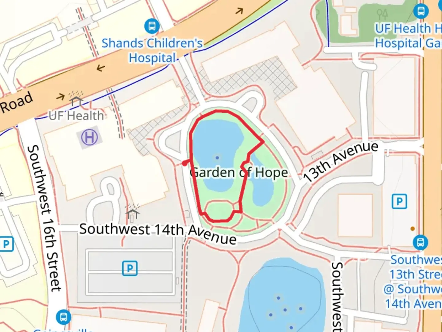 An image depicting the trail Garden of Hope Loop and its surrounding area.