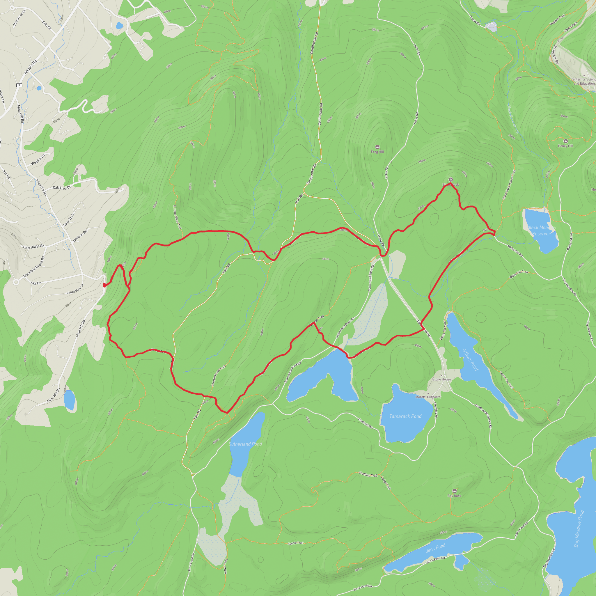 Black Rock and Sphagnum Pond Loop mobile static map